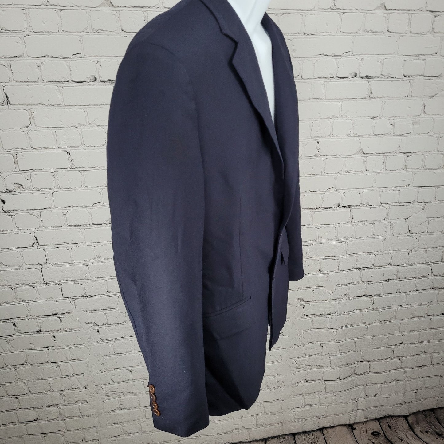 Brooks Brothers Navy Wool 346 Regent Fit 2 Button Blazer Sport Coat 42R *defects