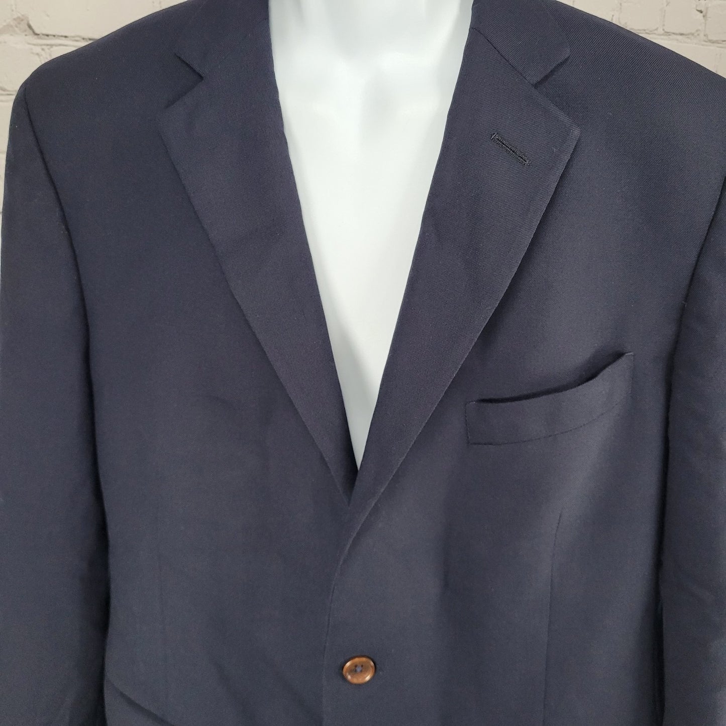 Brooks Brothers Navy Wool 346 Regent Fit 2 Button Blazer Sport Coat 42R *defects
