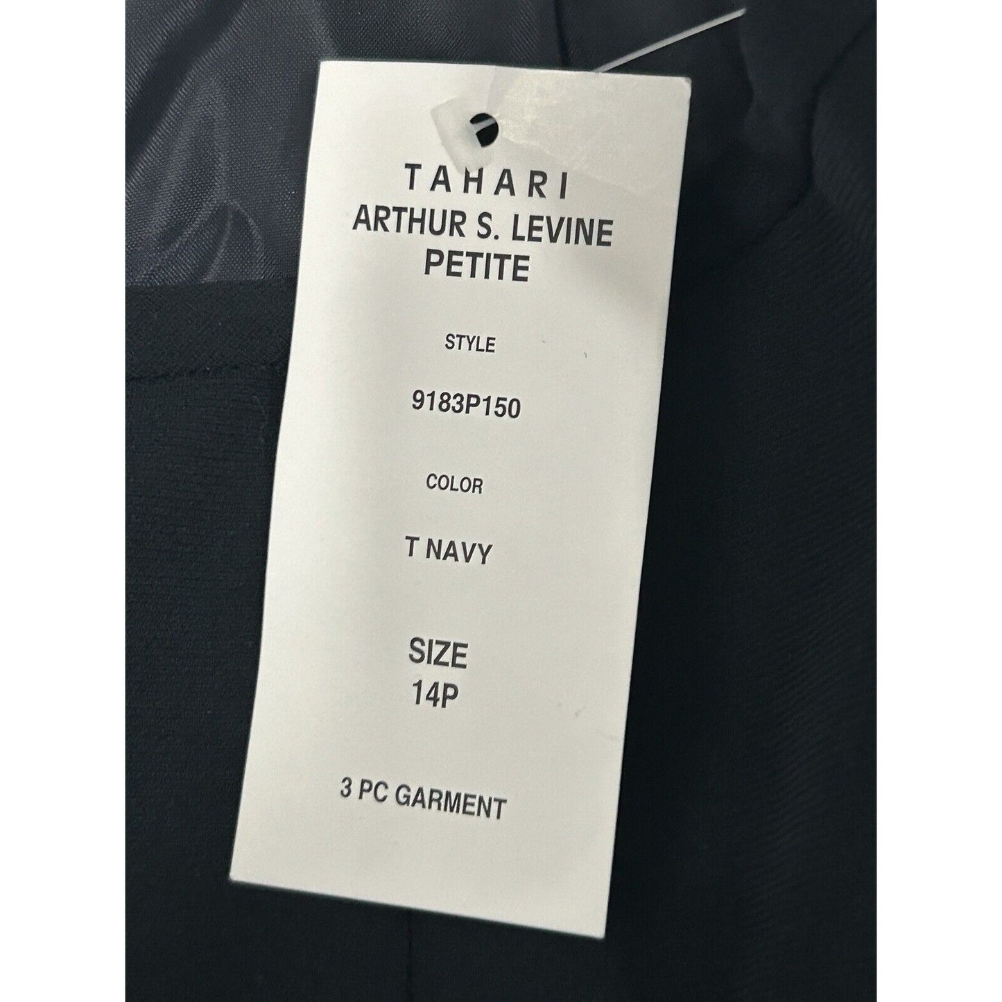 NWT Tahari Arthur S Levine Navy Blue A Line Zip Up Skirt Suit Skirt Size 14P