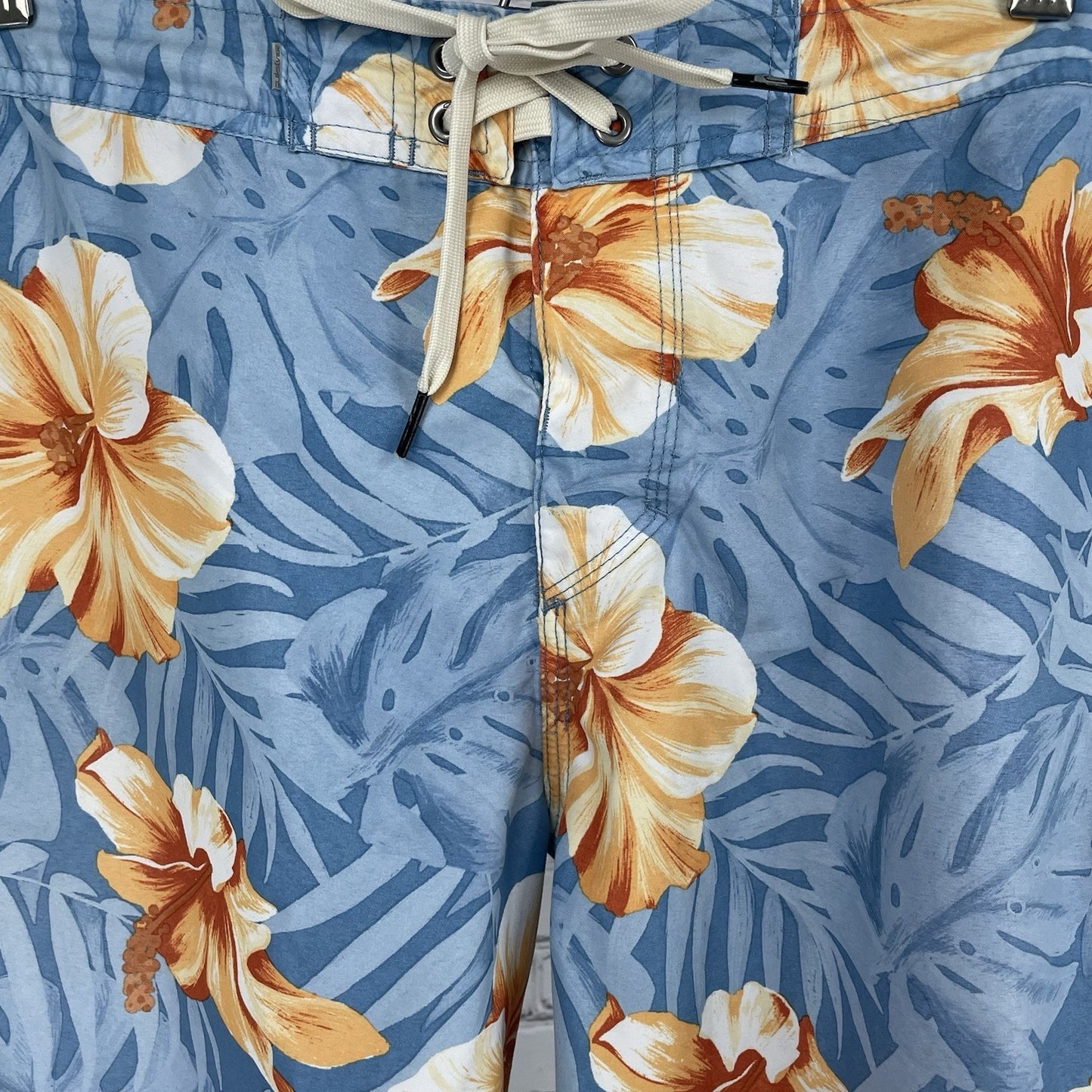 Quiksilver Blue Tropical Floral Dry Flight Board Shorts Swim Trunks Size 30