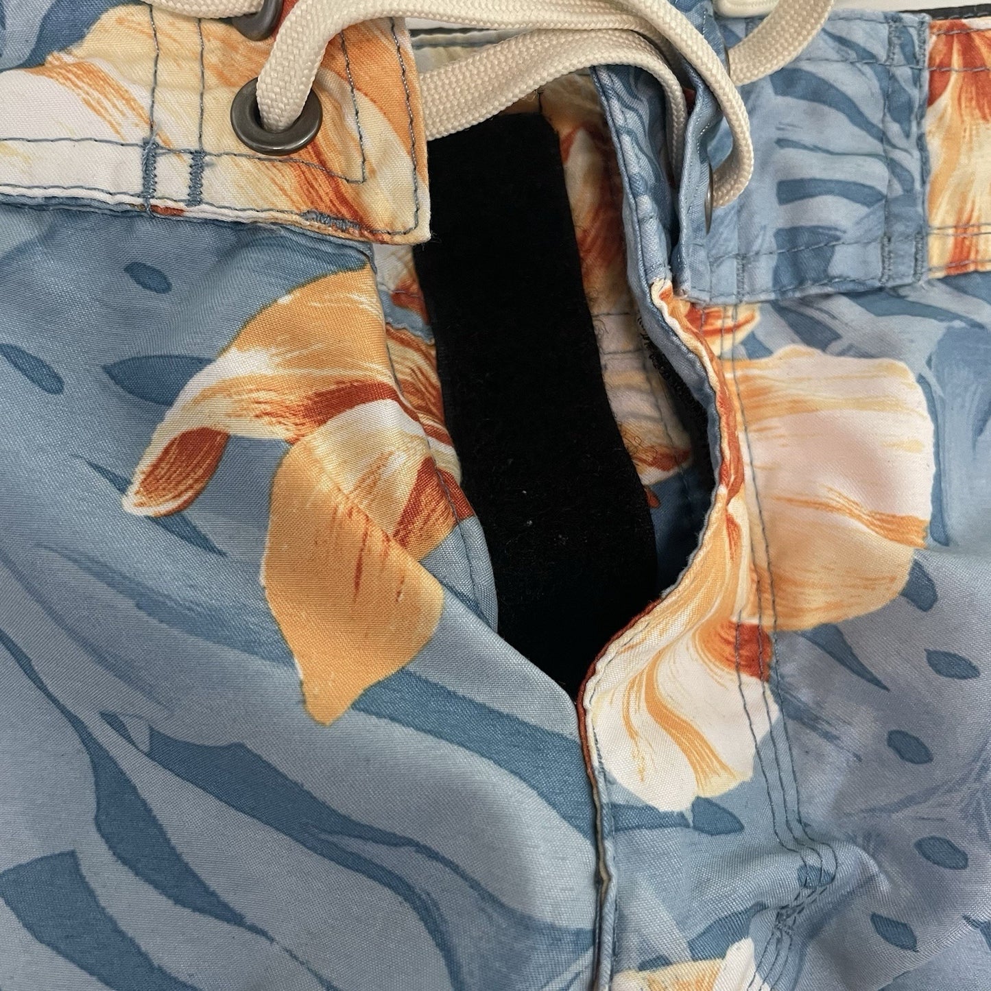 Quiksilver Blue Tropical Floral Dry Flight Board Shorts Swim Trunks Size 30