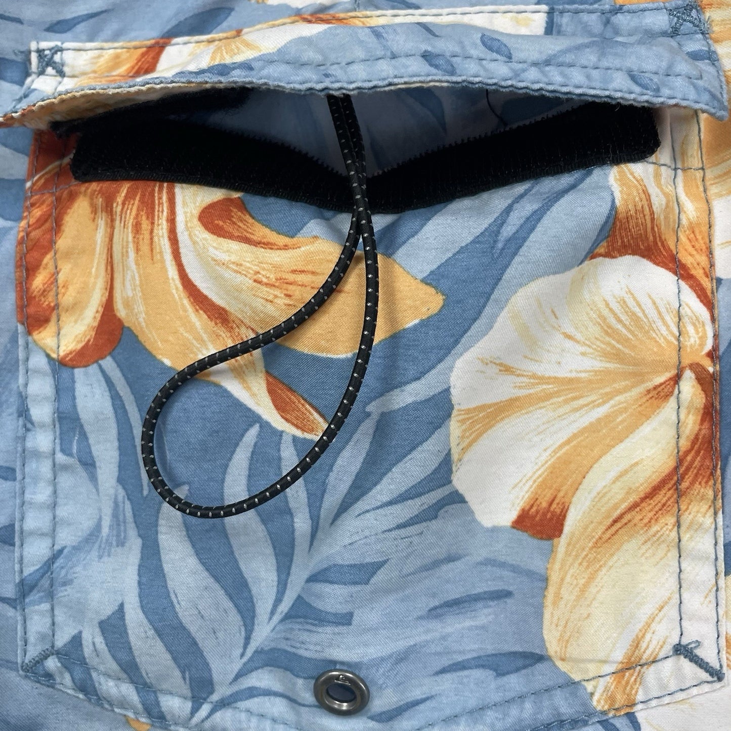 Quiksilver Blue Tropical Floral Dry Flight Board Shorts Swim Trunks Size 30