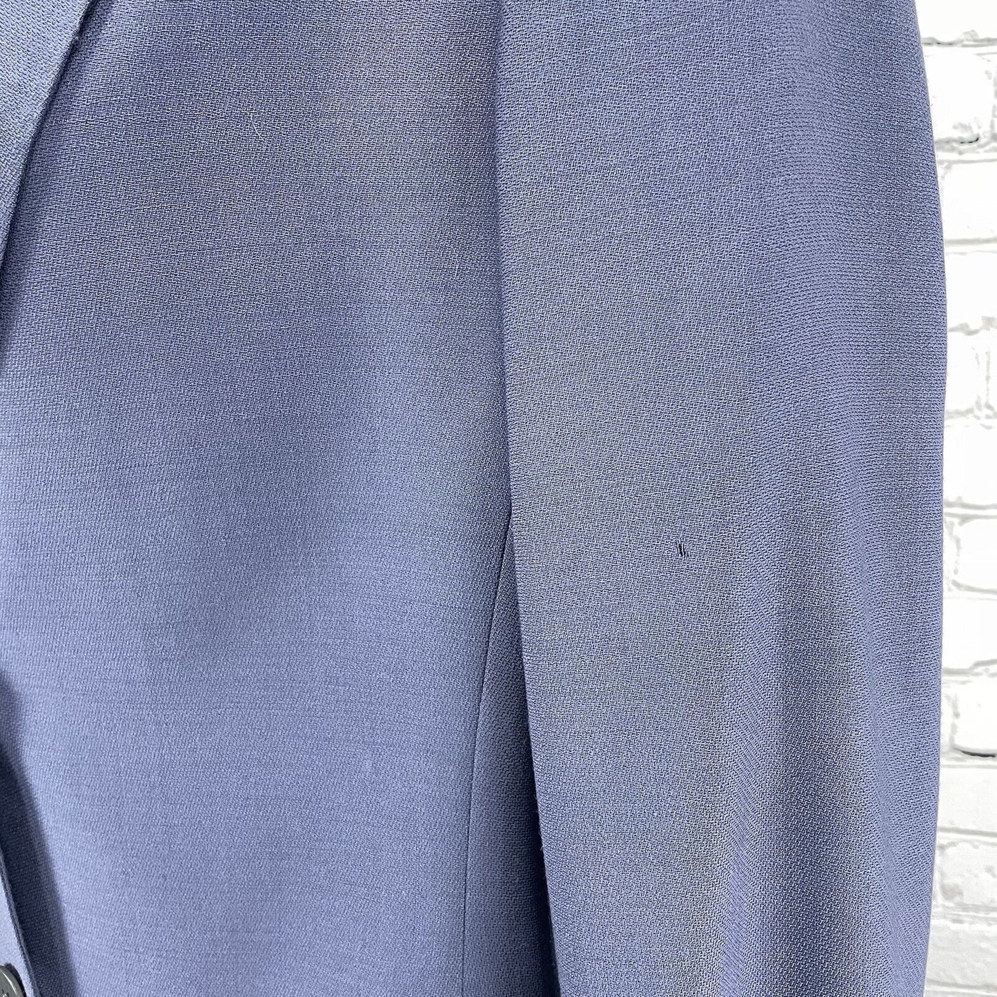 Talbots Blue 100% Worsted Wool Blazer Jacket Pockets 2 Button Lined USA Size 8