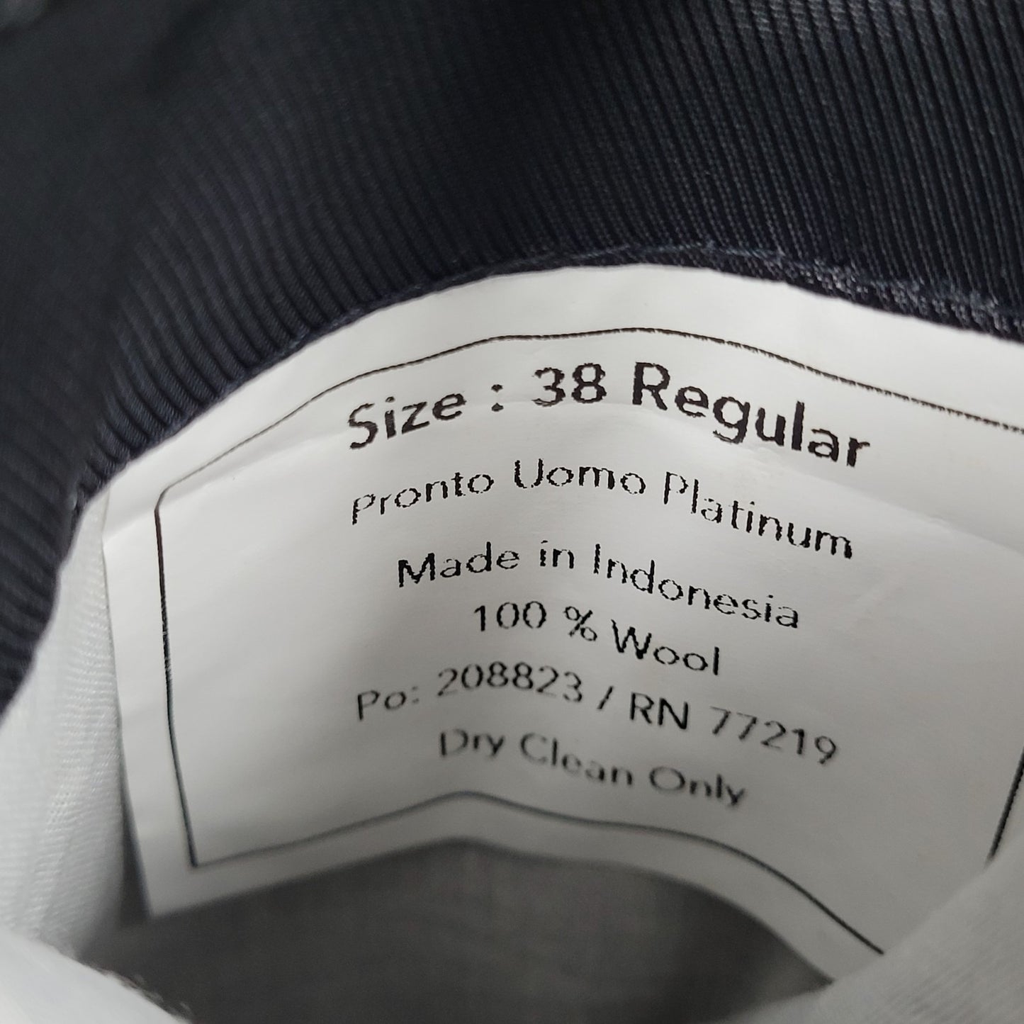 Pronto Uomo Platinum Black 100% Wool 2 Button Notch Vented Blazer Size 38R