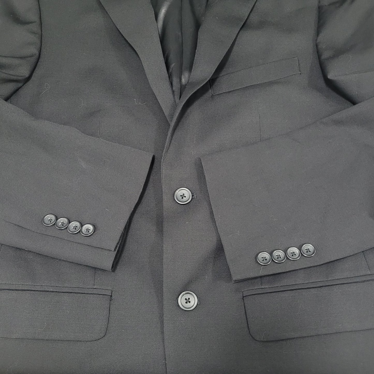 Pronto Uomo Platinum Black 100% Wool 2 Button Notch Vented Blazer Size 38R