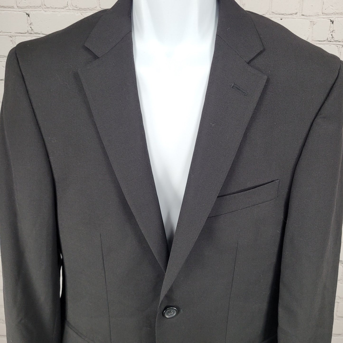 Pronto Uomo Platinum Black 100% Wool 2 Button Notch Vented Blazer Size 38R