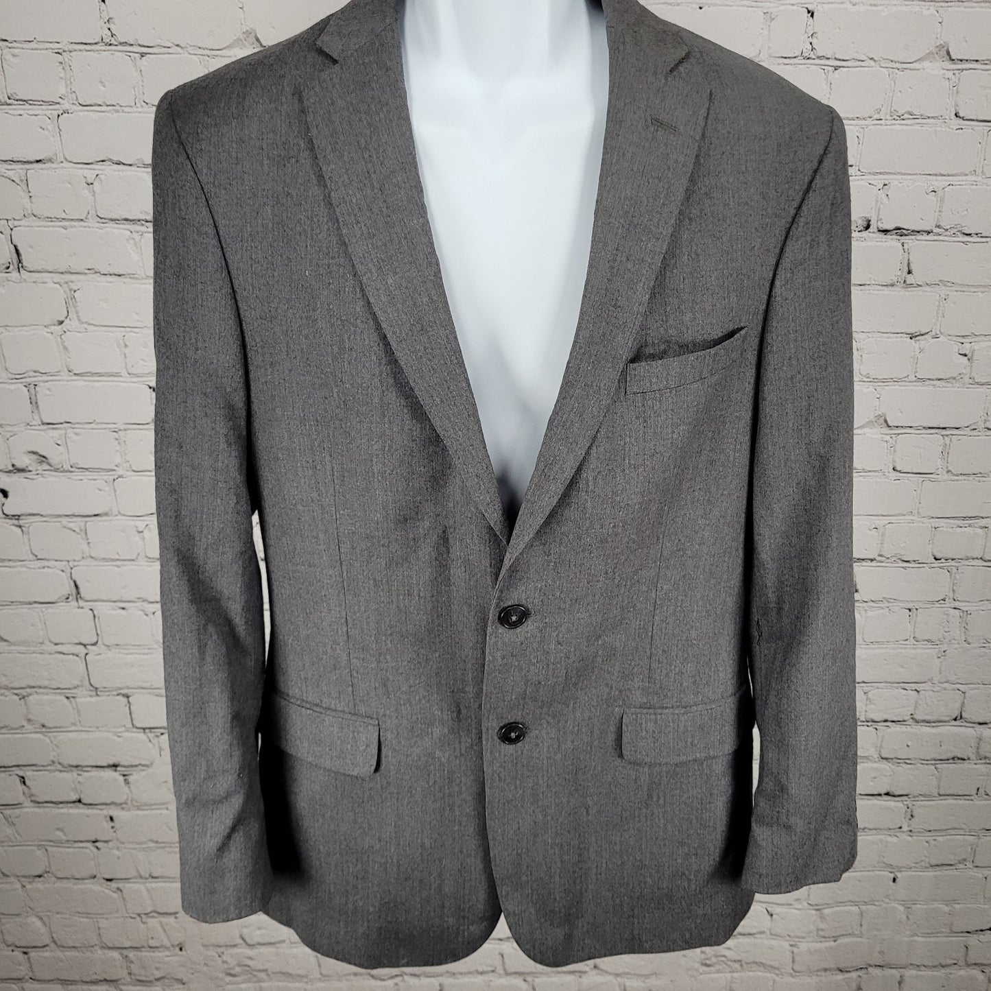 Jos A Bank Grey Wool Cashmere Slim Fit 2 Button Notch Blazer Sport Coat Size 40R