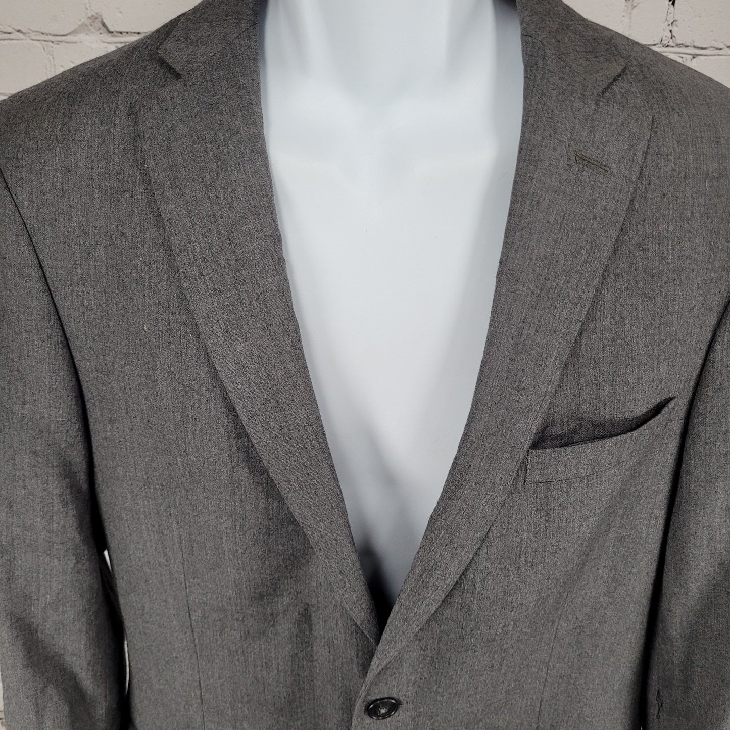 Jos A Bank Grey Wool Cashmere Slim Fit 2 Button Notch Blazer Sport Coat Size 40R