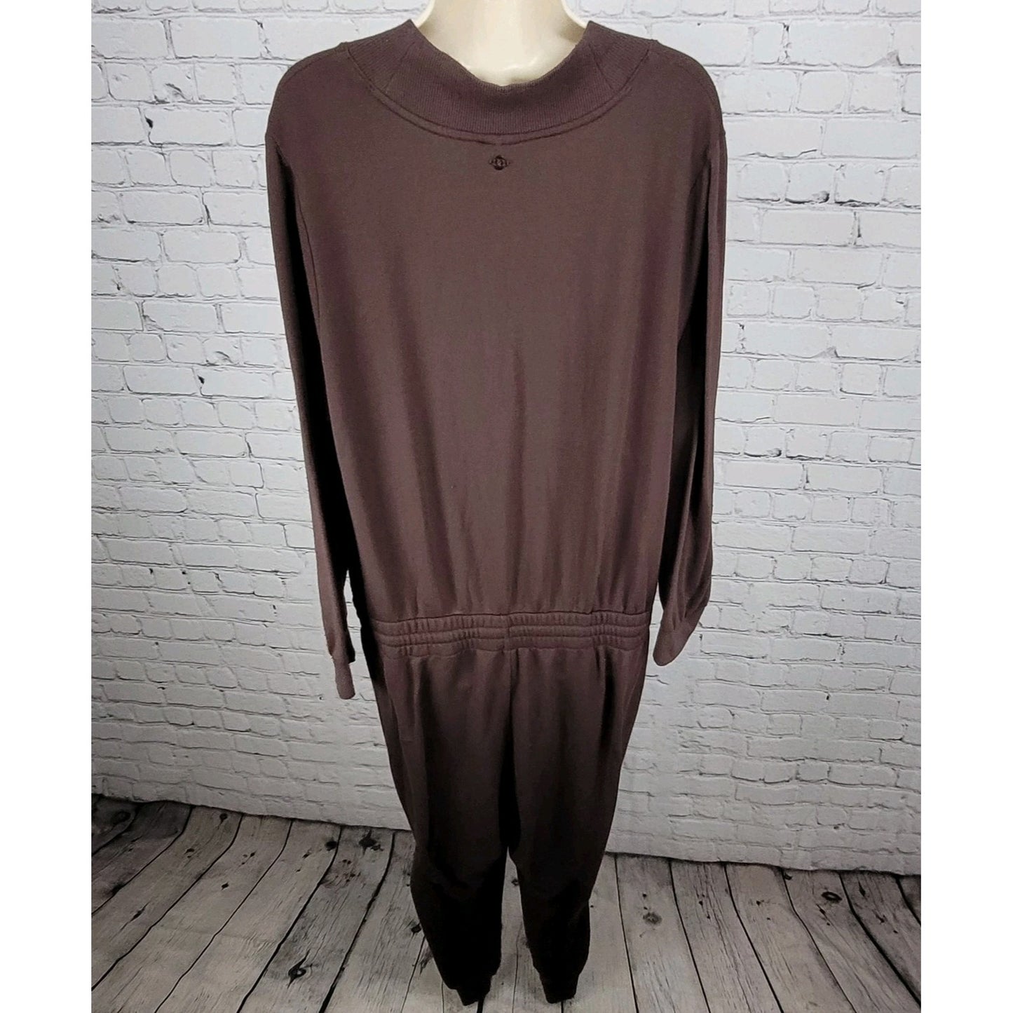 CALIA Brown Drawstring Soft Long Sleeve Jogger Sweatpants Jumpsuit Jumper Large