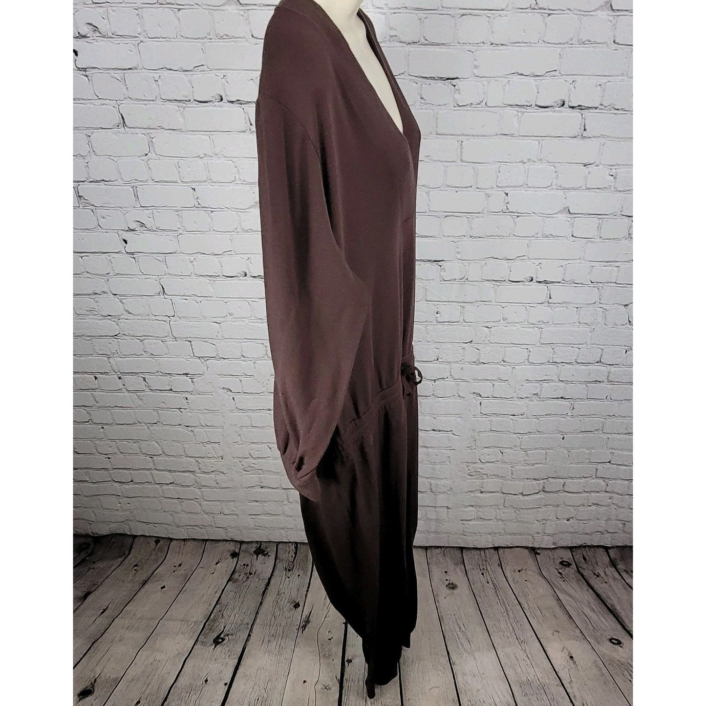 CALIA Brown Drawstring Soft Long Sleeve Jogger Sweatpants Jumpsuit Jumper Large