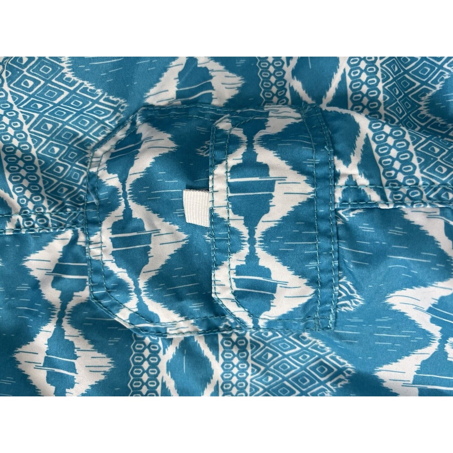 OKAMI SURF Mens Swim Trunks Blue Pockets Beach Casual Surfing Size 8 (32”x 9”)