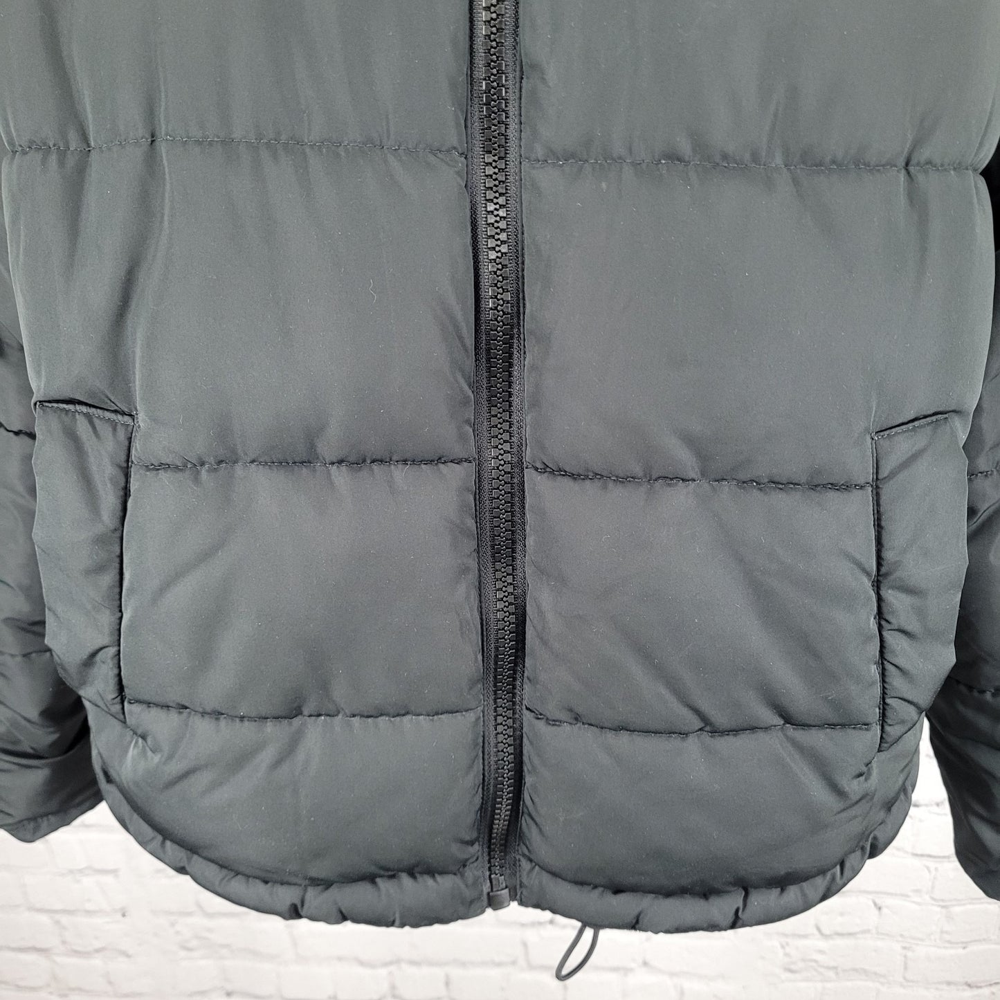Urban Outfitters Black Hooded Fleece Lined Insulated Puffer Jacket Size Medium M