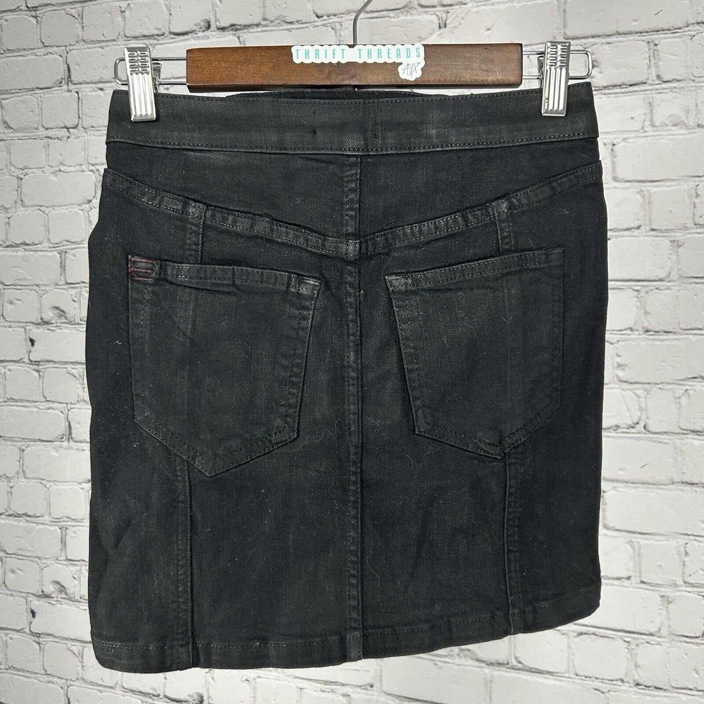 Bdg Urban Outfitters Black Cotton Blend Front Lace Up Pleated Mini Skirt Size XS