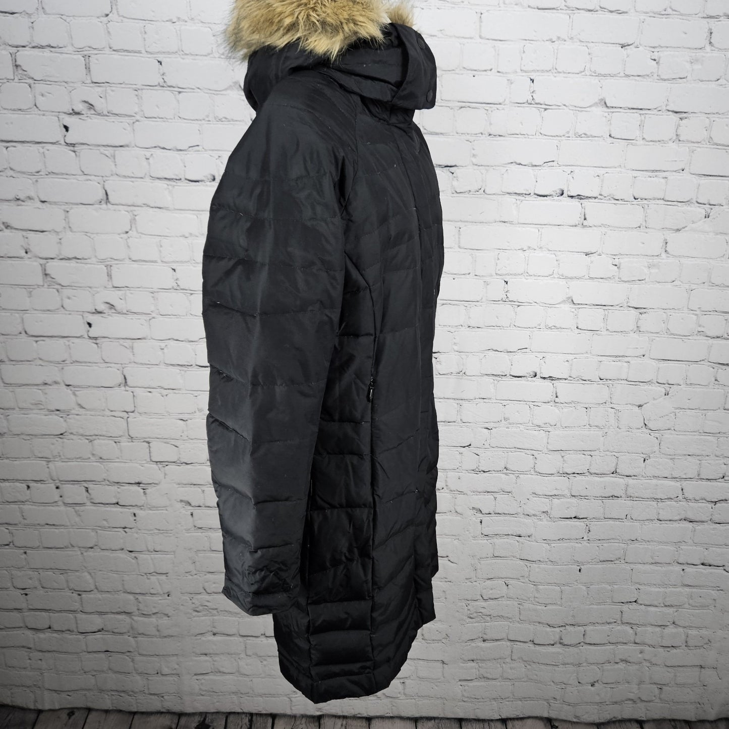 Columbia Black 550 Titanium Omni Tech Down Feather Waterproof Hood Parka Coat S
