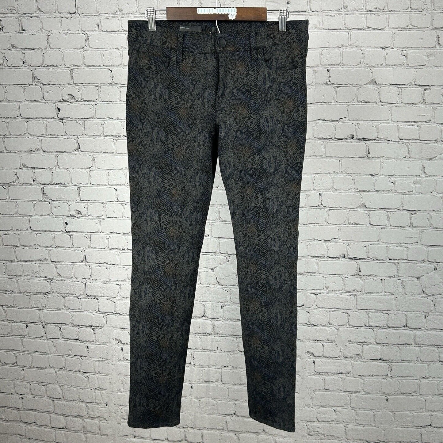 Kut From The Kloth Diana Skinny Blue Snake Print Mid Rise Jegging Size 8 (31X30)