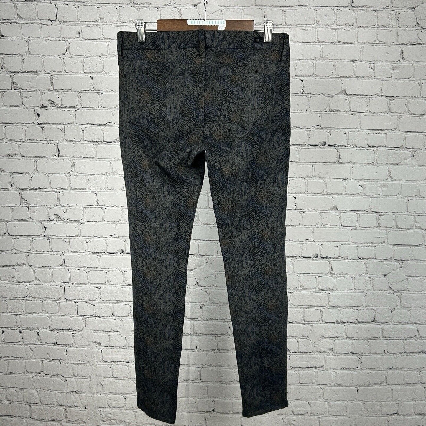 Kut From The Kloth Diana Skinny Blue Snake Print Mid Rise Jegging Size 8 (31X30)