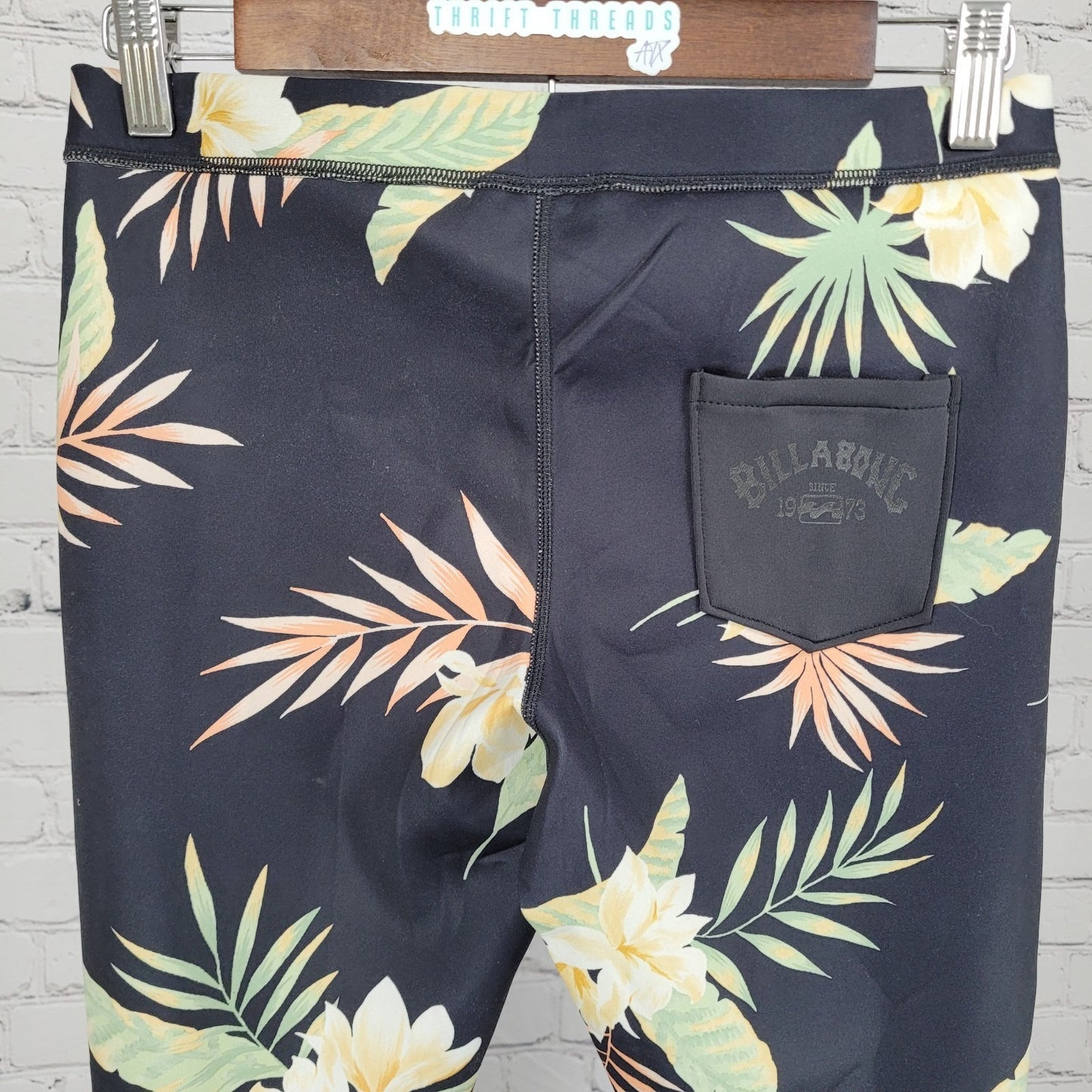 Billabong Black Wetsuit Recyclers Surf Capsule Floral Pants Large L (27x28)