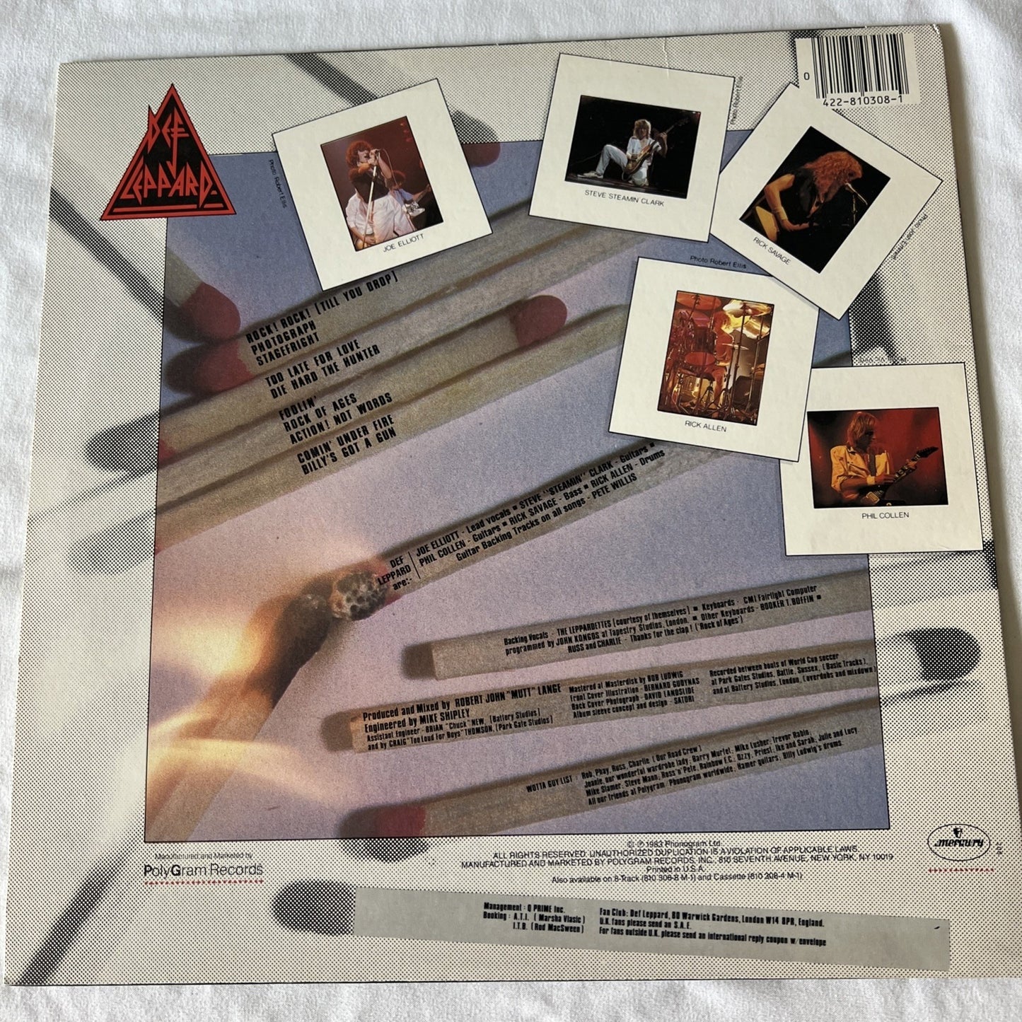 Def Leppard Vinyl Pyromania Lp Album 1983 Polygram Records Metal Rock Band 80s