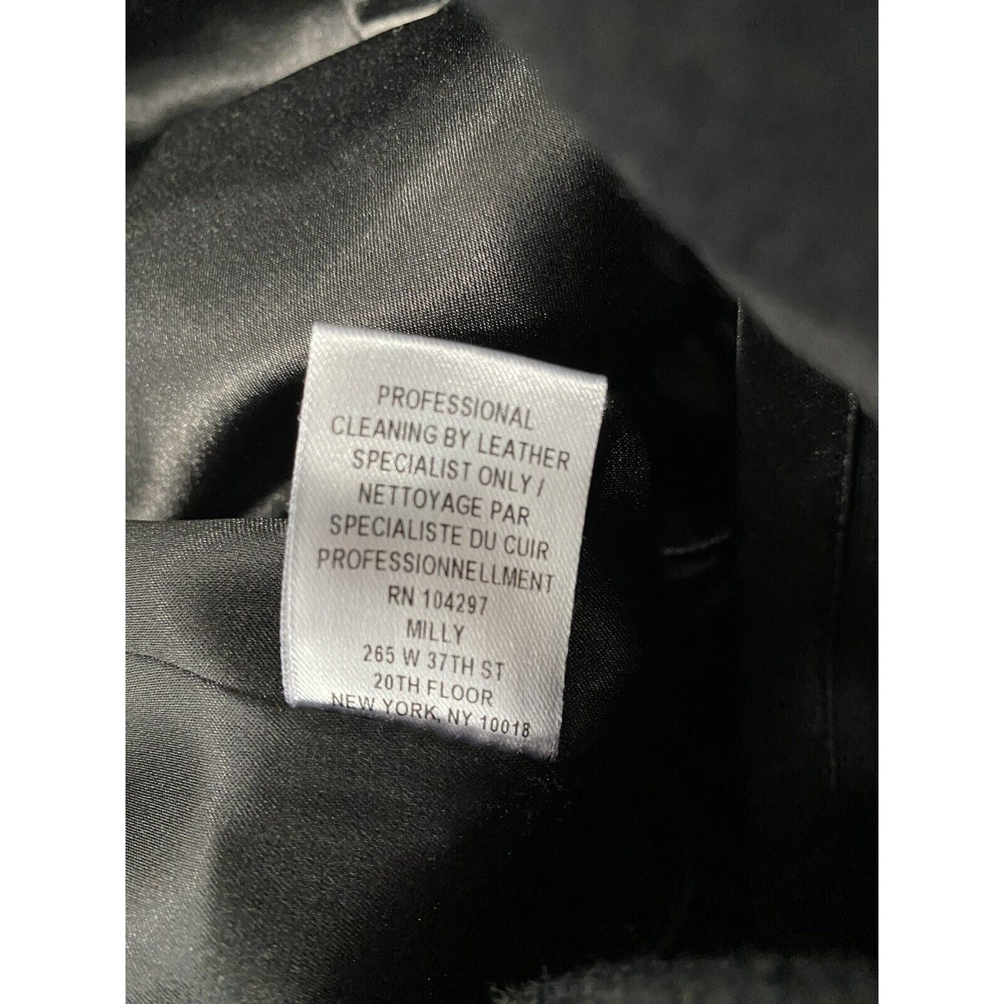 Milly Black Lamb Leather Sleeve Wool Blend Gold Zip Accent Long Coat Jacket 4