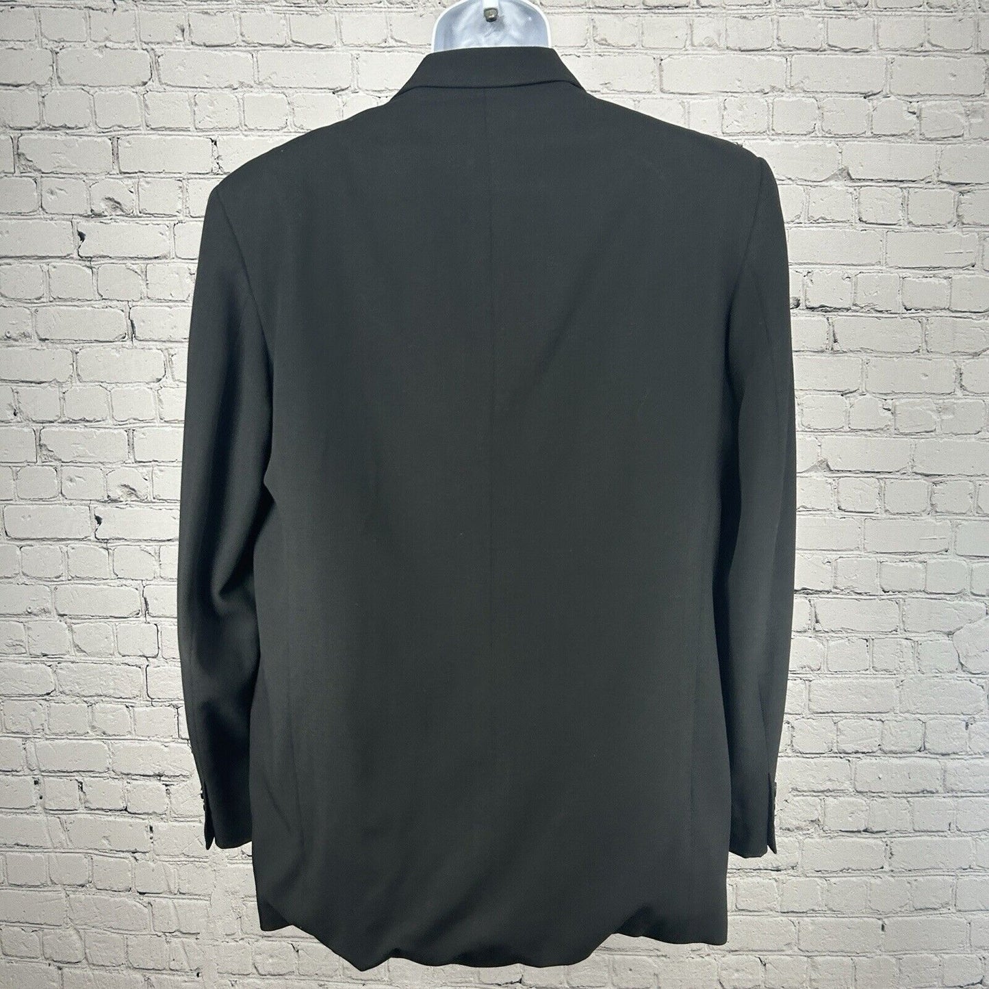 Yves Saint Laurent Solid Black 3 Button Ventless Suit Jacket Blazer Size 43L