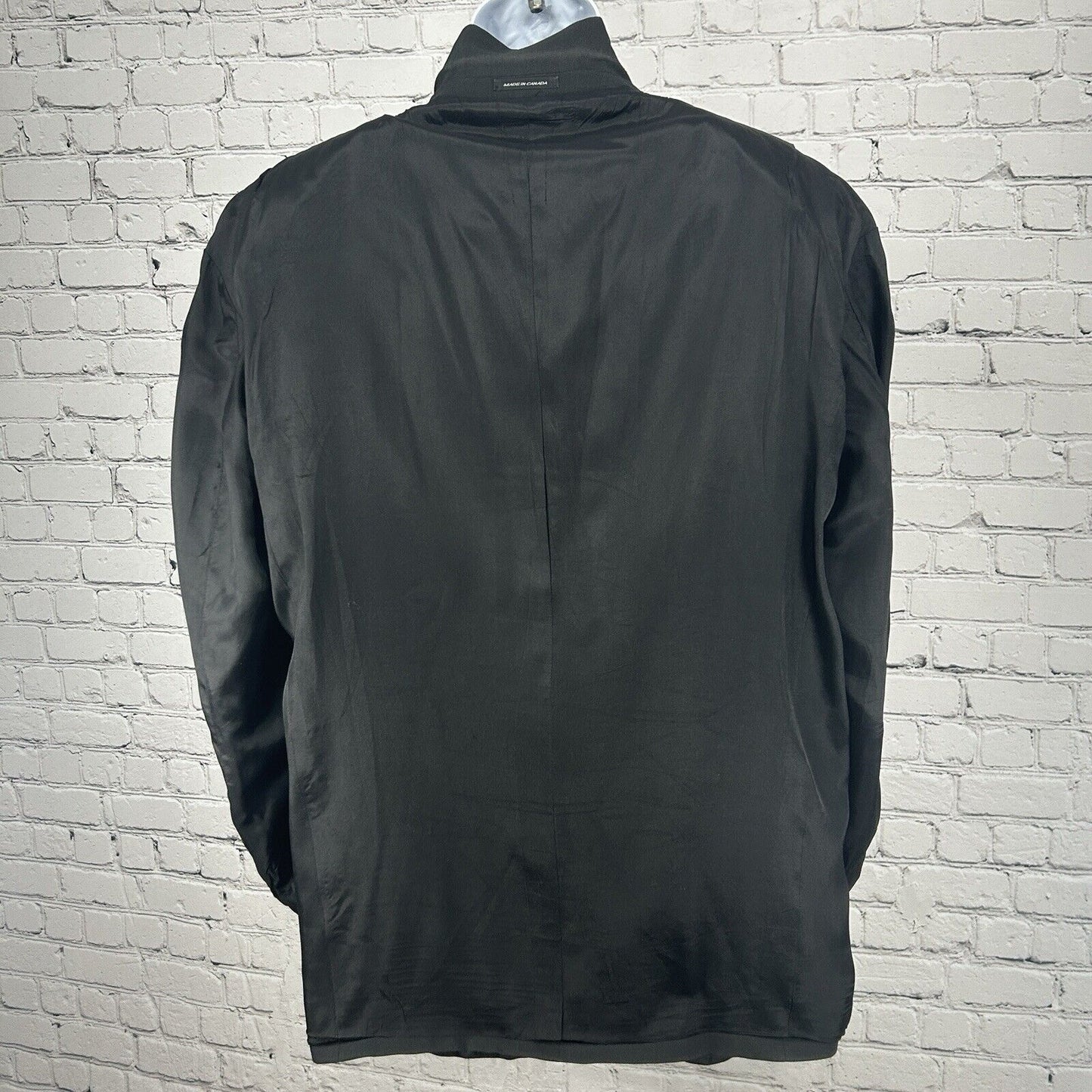 Yves Saint Laurent Solid Black 3 Button Ventless Suit Jacket Blazer Size 43L