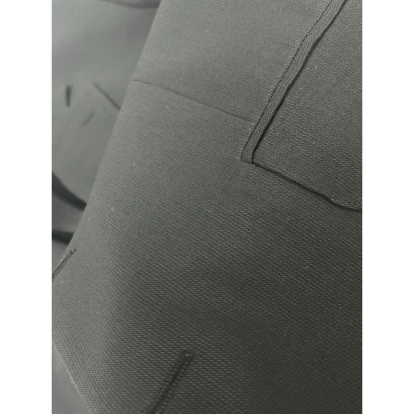 Yves Saint Laurent Solid Black 3 Button Ventless Suit Jacket Blazer Size 43L