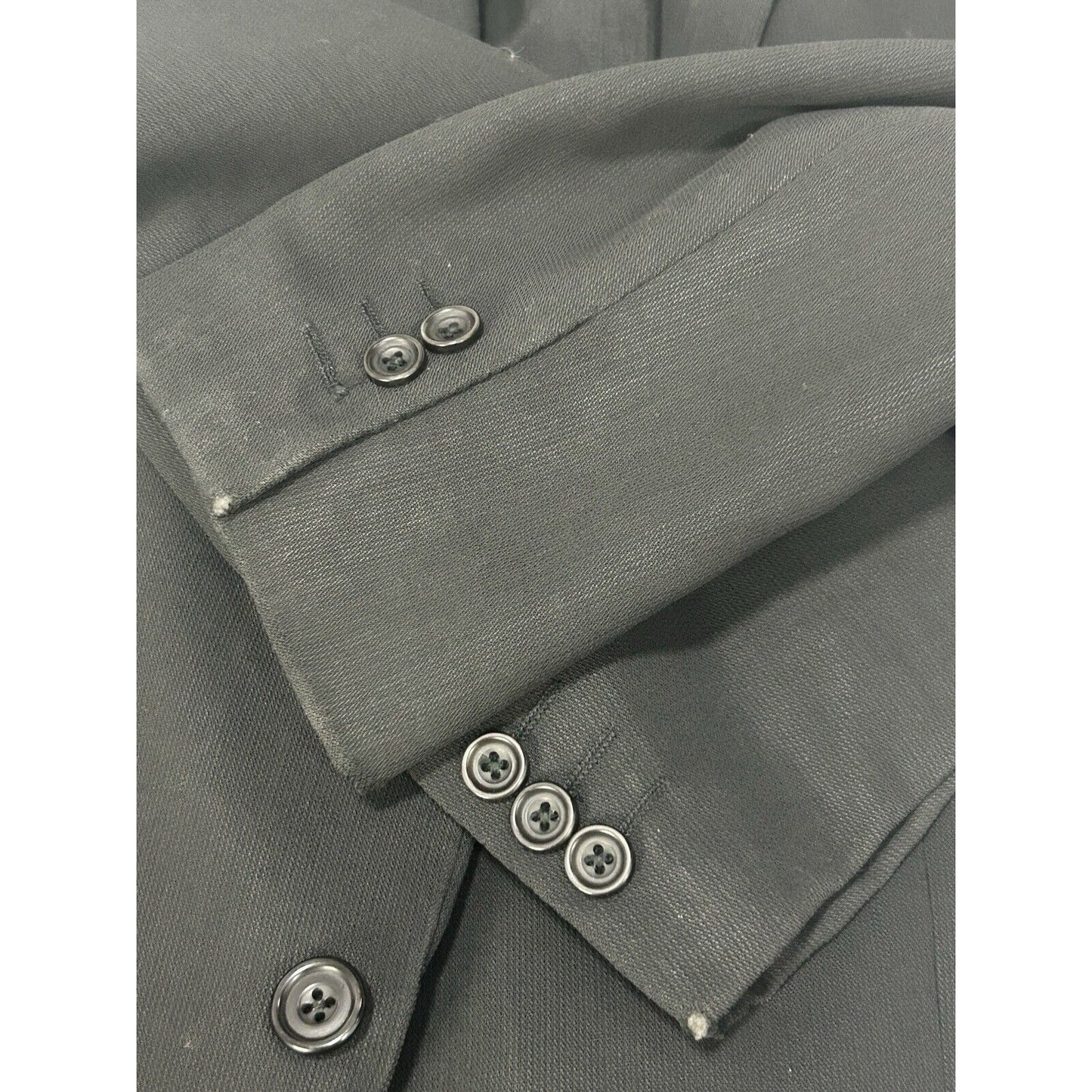 Yves Saint Laurent Solid Black 3 Button Ventless Suit Jacket Blazer Size 43L