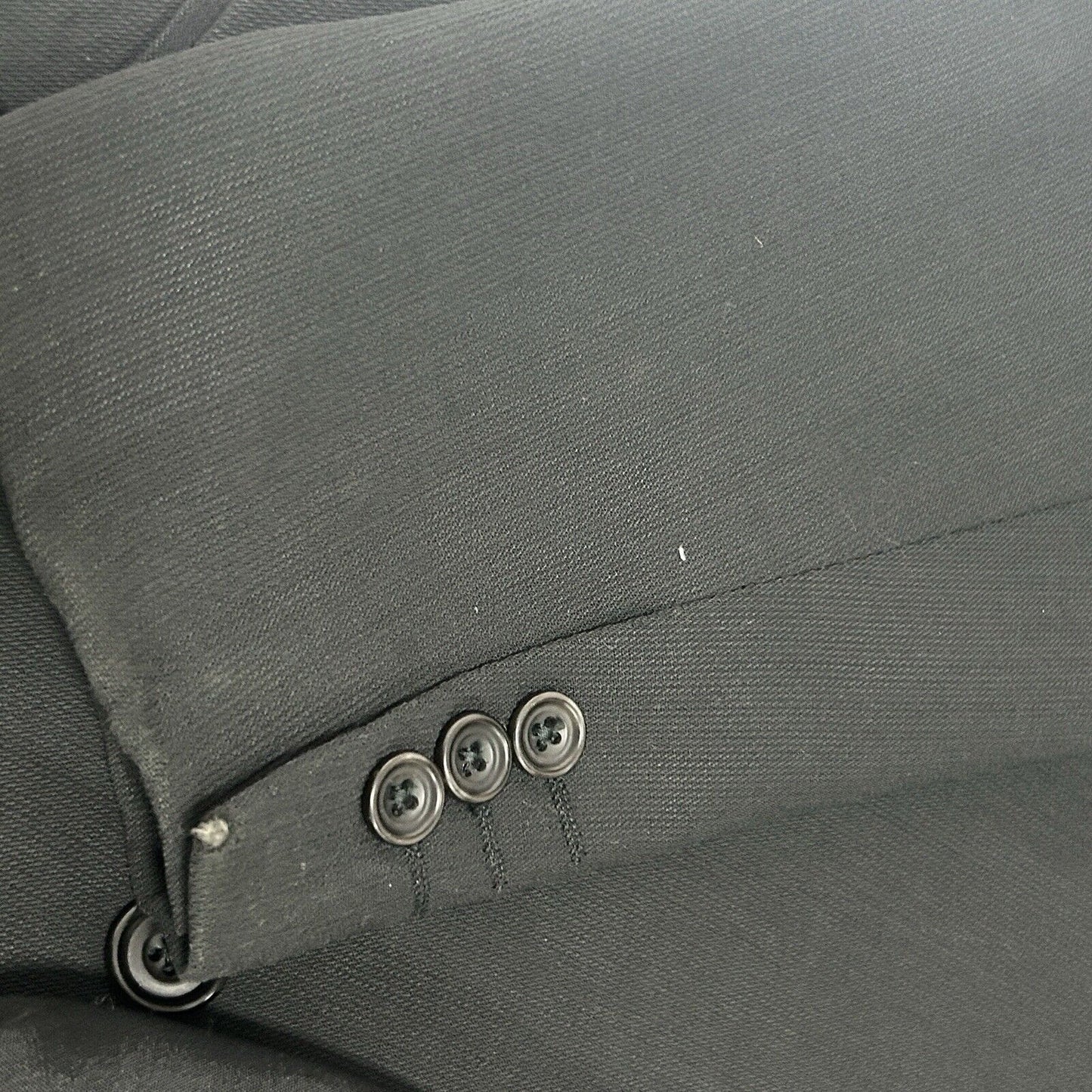 Yves Saint Laurent Solid Black 3 Button Ventless Suit Jacket Blazer Size 43L