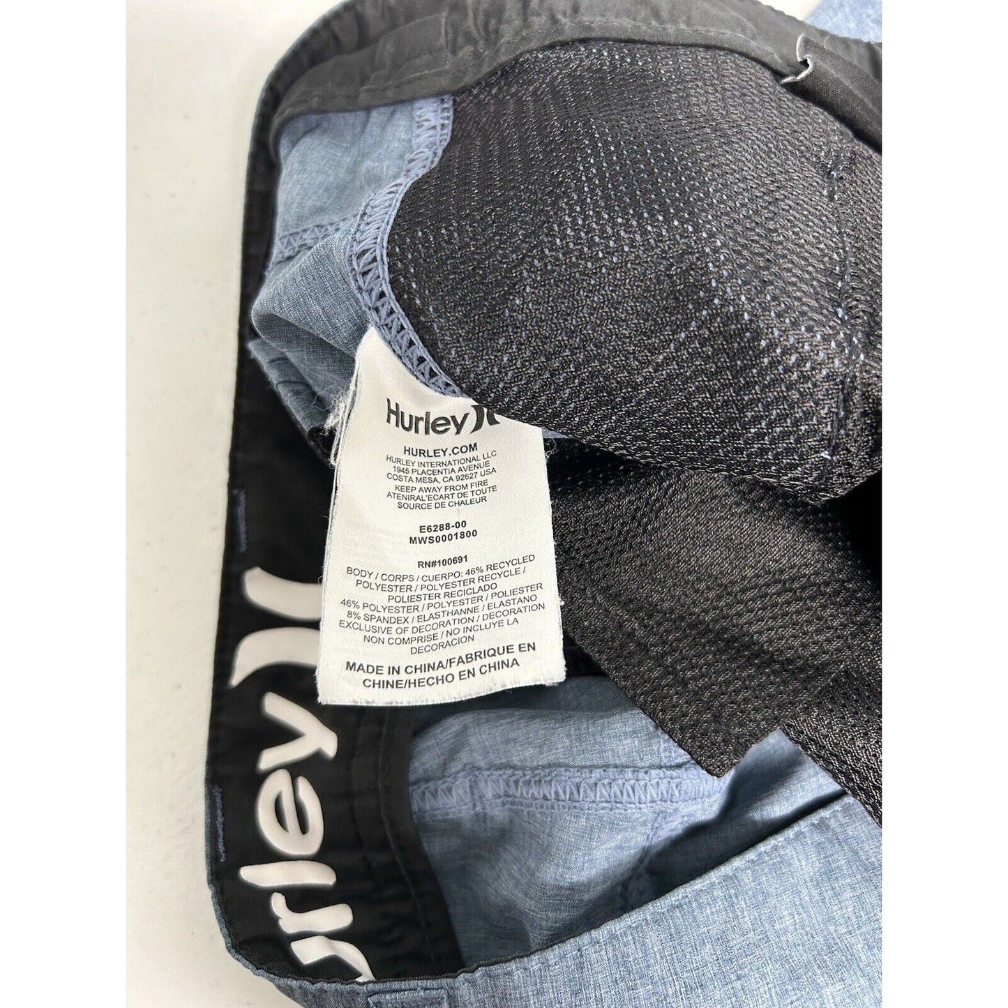 Hurley Phantom Blue Mid Rise Bathing Suit Swim Trunks Shorts Men’s 32 (32 x 10)