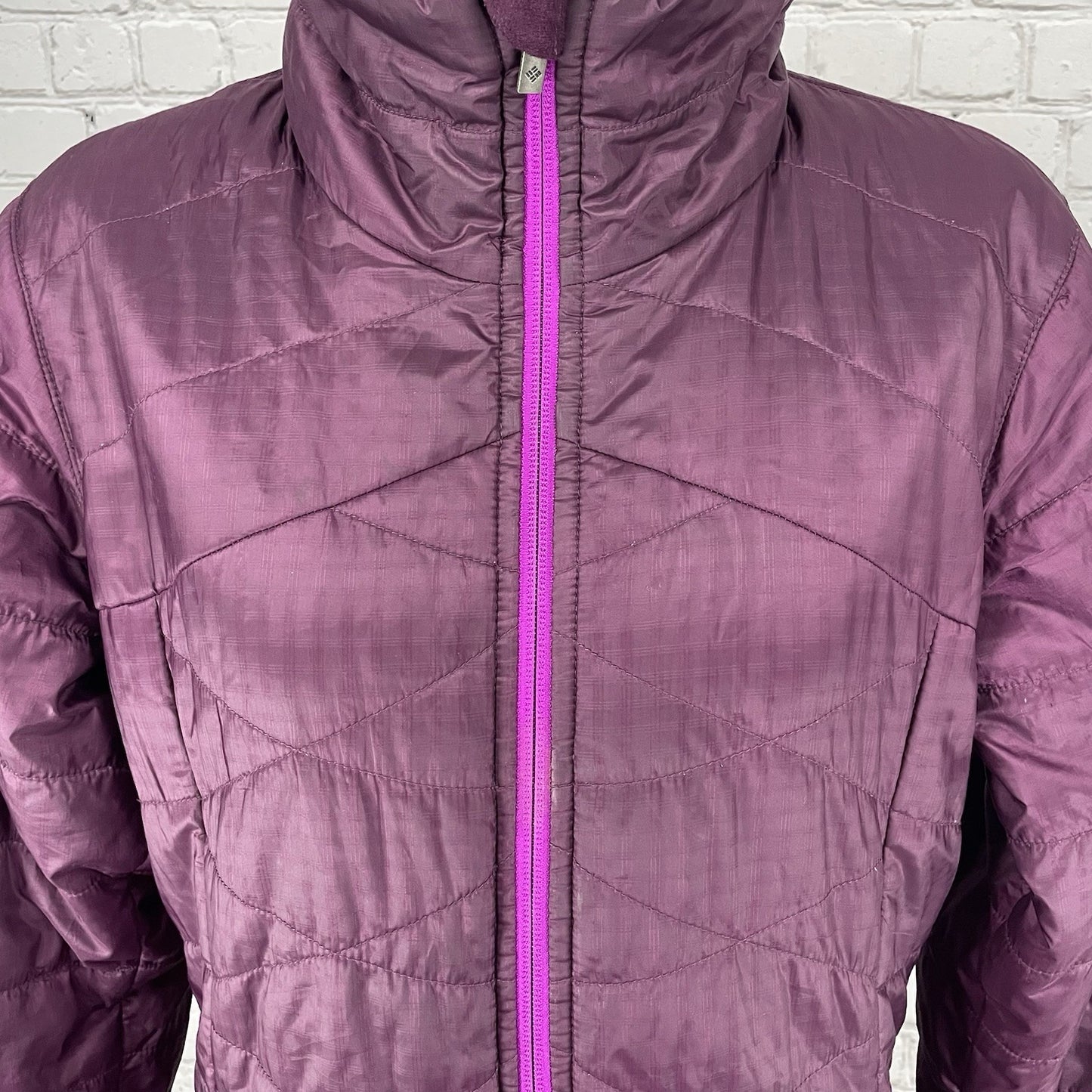 Columbia Purple Quilted Omni Heat Insulated Zipped Jacket Pockets Size Small S