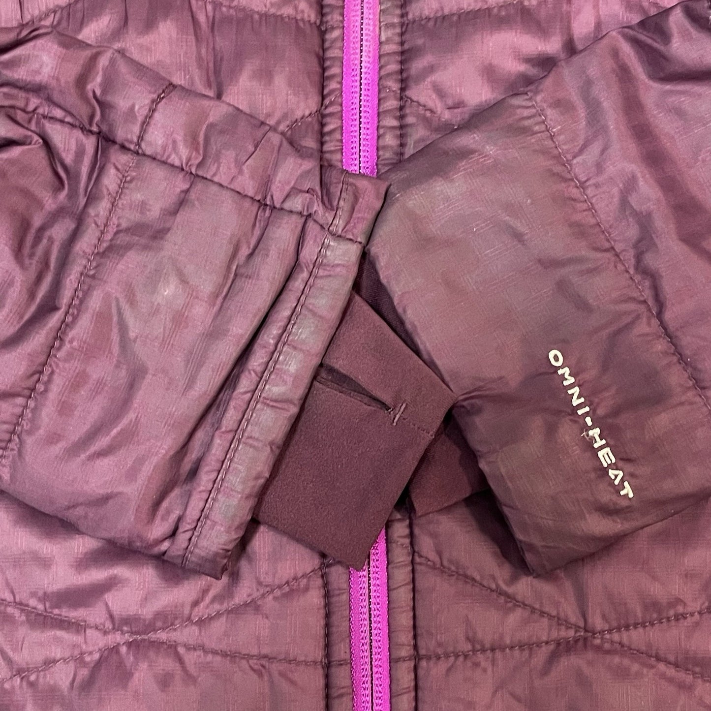 Columbia Purple Quilted Omni Heat Insulated Zipped Jacket Pockets Size Small S