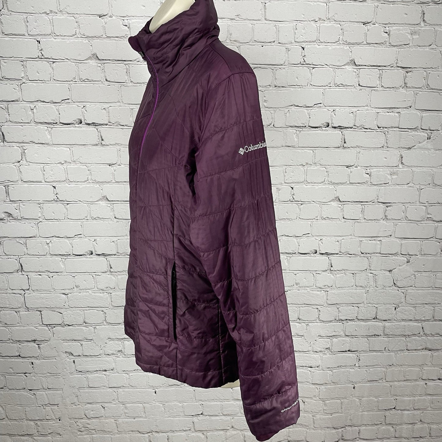 Columbia Purple Quilted Omni Heat Insulated Zipped Jacket Pockets Size Small S