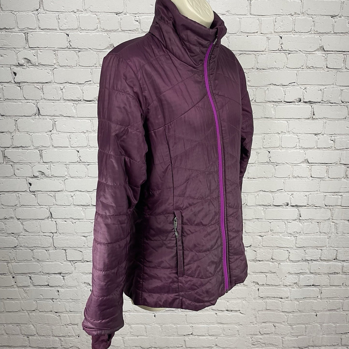 Columbia Purple Quilted Omni Heat Insulated Zipped Jacket Pockets Size Small S