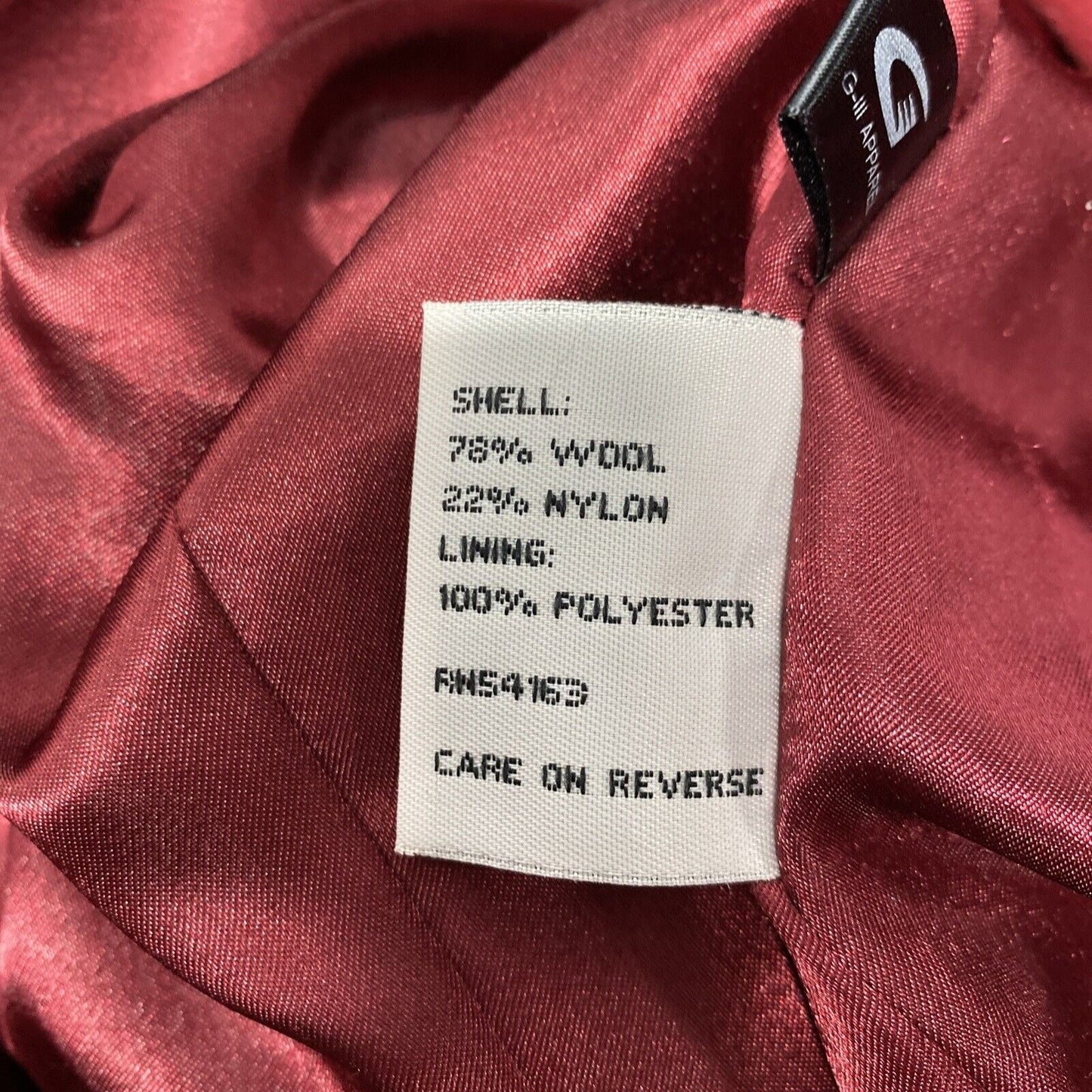 VTG Kenneth Cole Red Wool Blend Long Winter Overcoat Coat Jacket Size 10