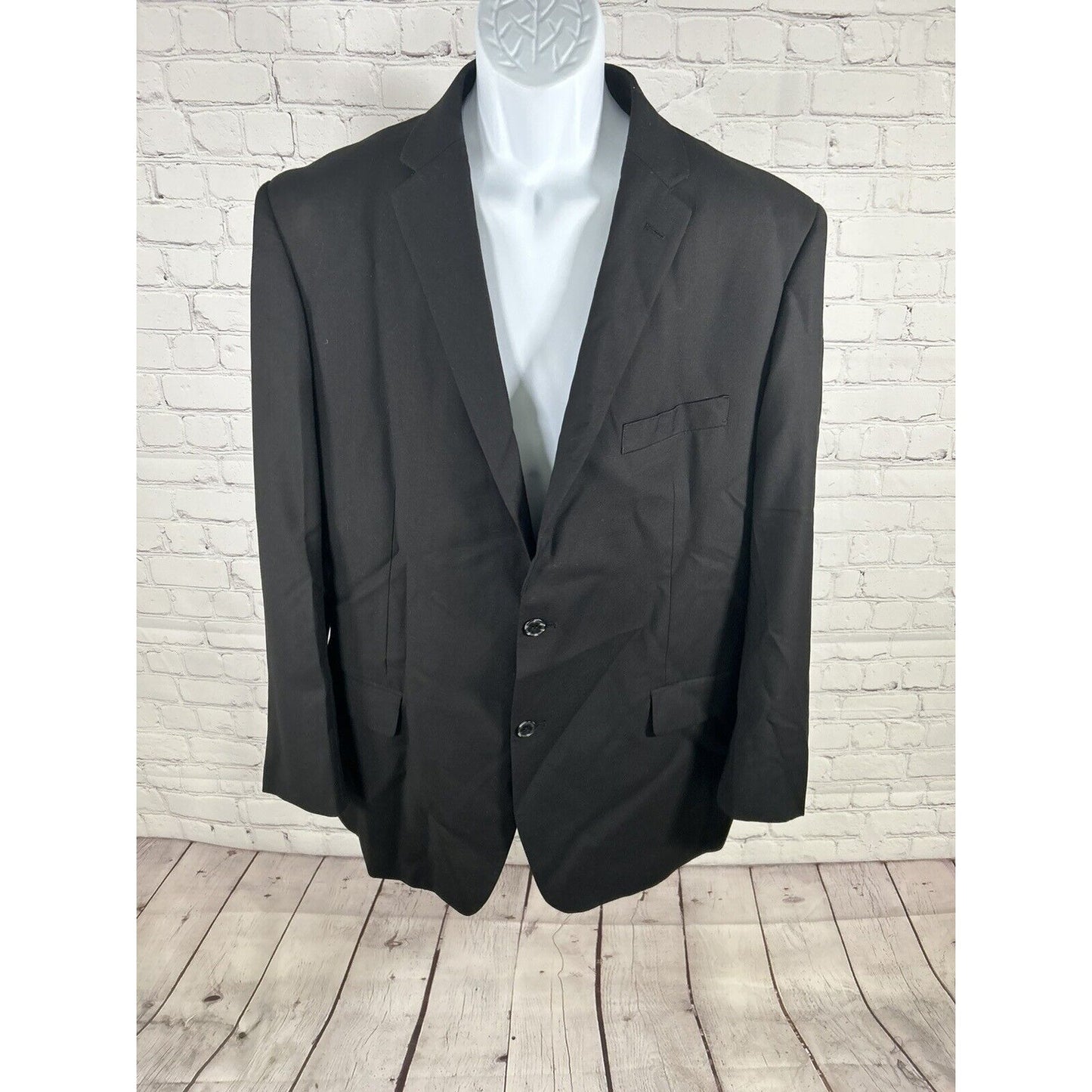 Angelo Rossi Solid Black Hand Tailored Performance Stretch Blazer Men’s 44L