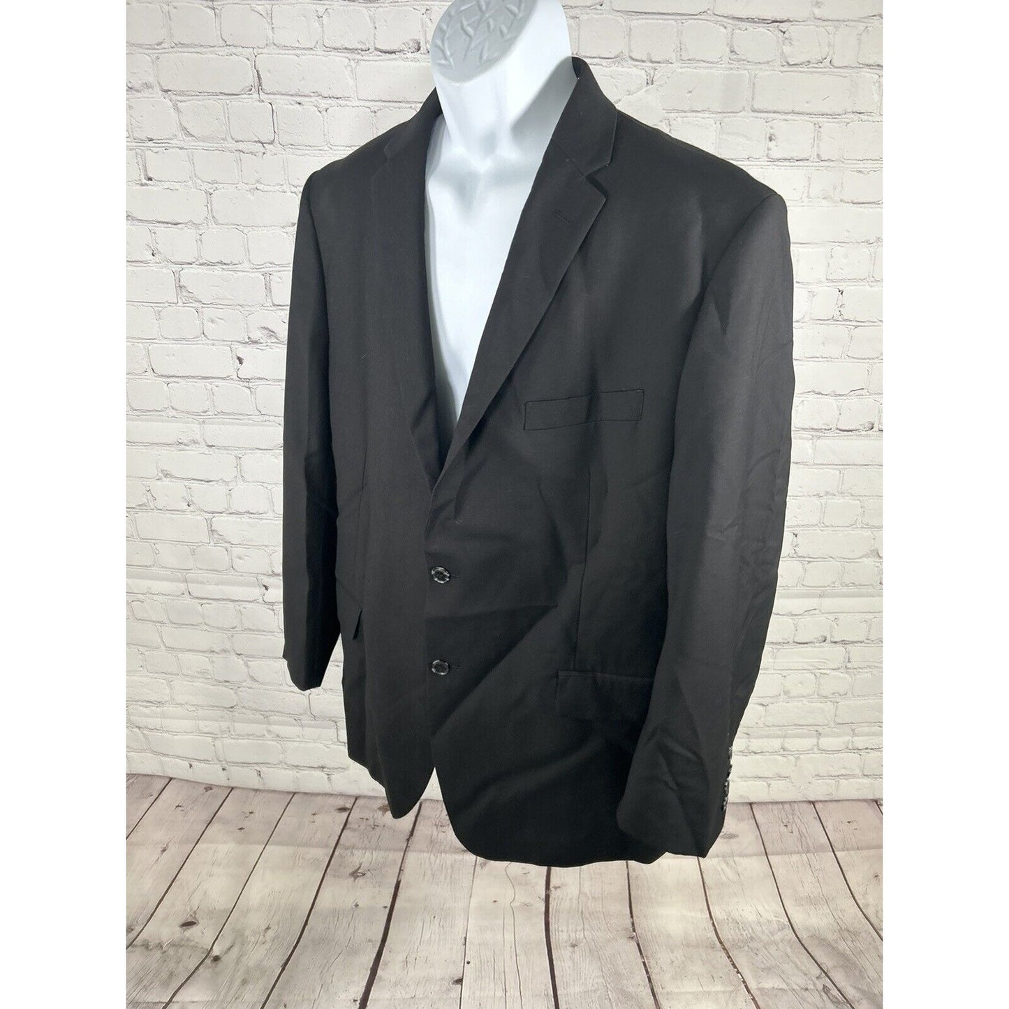 Angelo Rossi Solid Black Hand Tailored Performance Stretch Blazer Men’s 44L