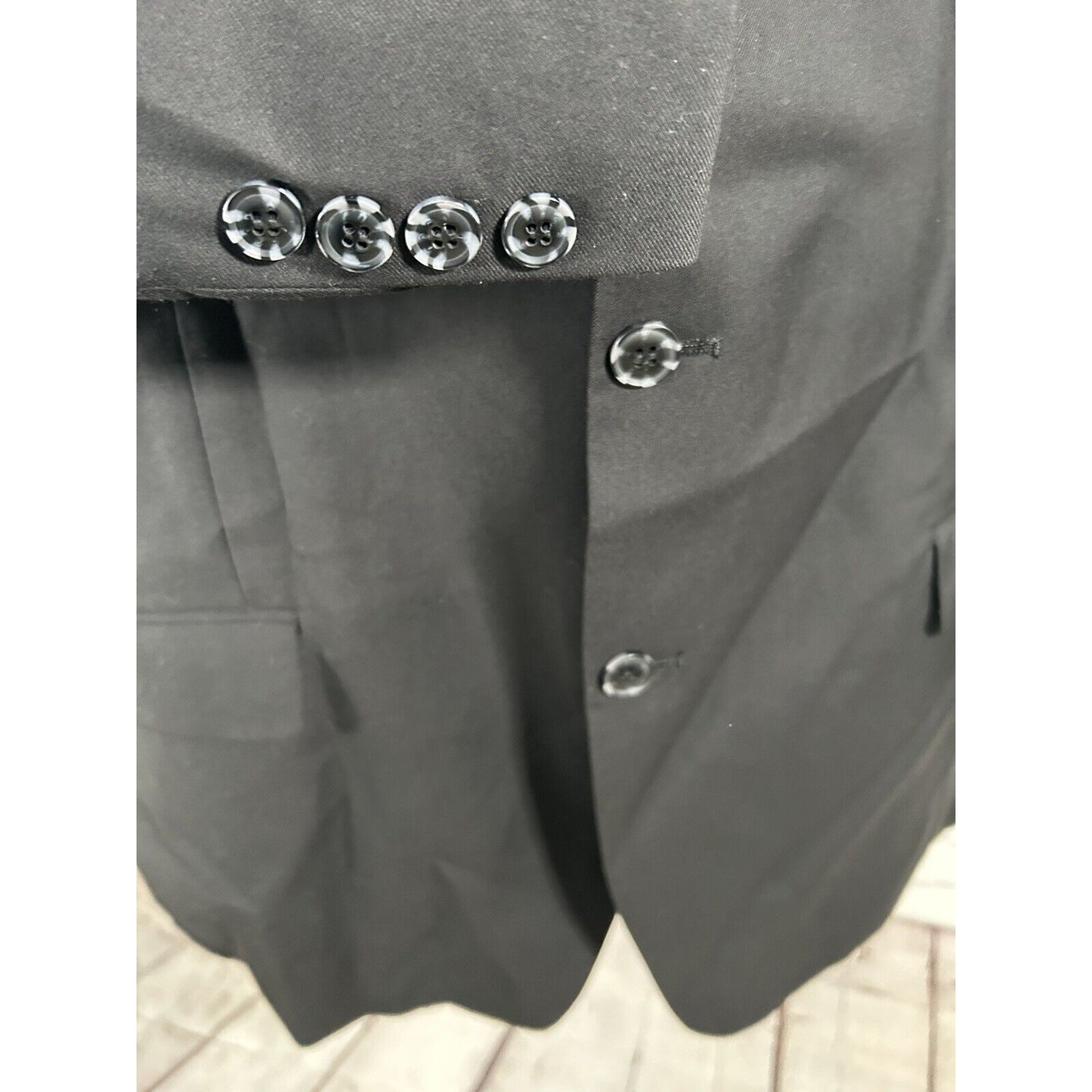 Angelo Rossi Solid Black Hand Tailored Performance Stretch Blazer Men’s 44L