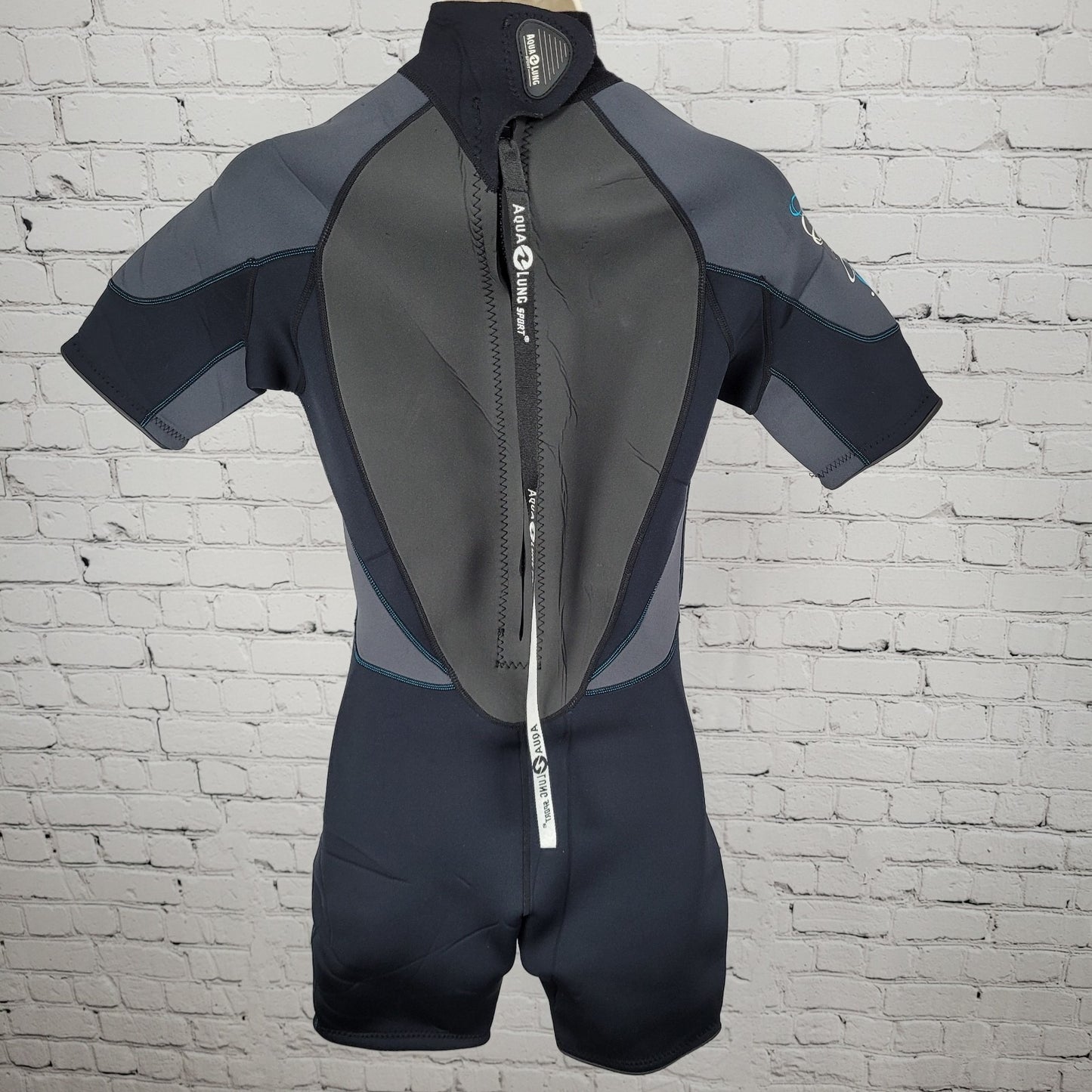 Aqualung Sport Black 3mm Quantum Stretch Shorty Springsuit Wetsuit Size 9/10