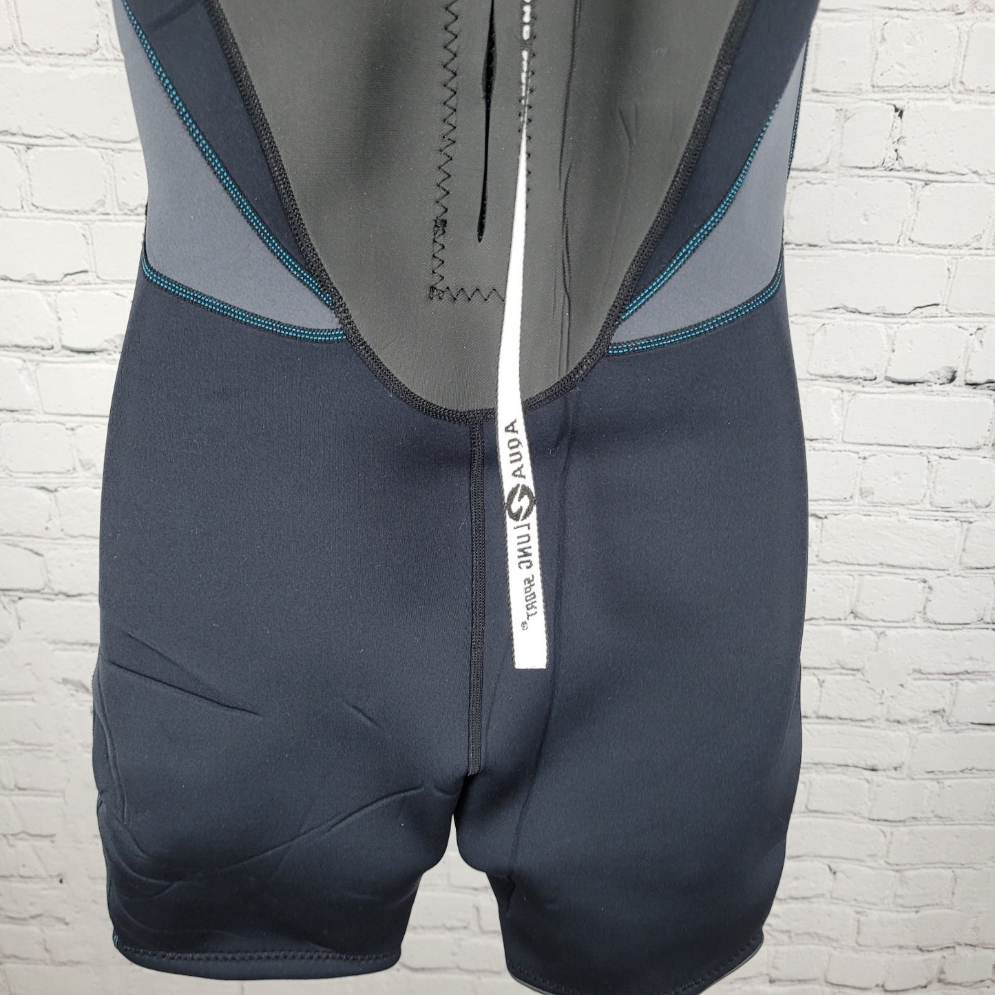 Aqualung Sport Black 3mm Quantum Stretch Shorty Springsuit Wetsuit Size 9/10