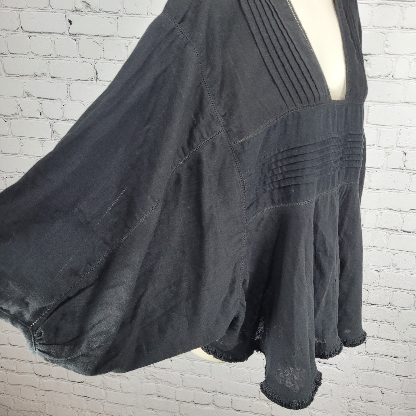 NWT World Market Black 100% Cotton Lightweight Boho Oversized Top Size XL