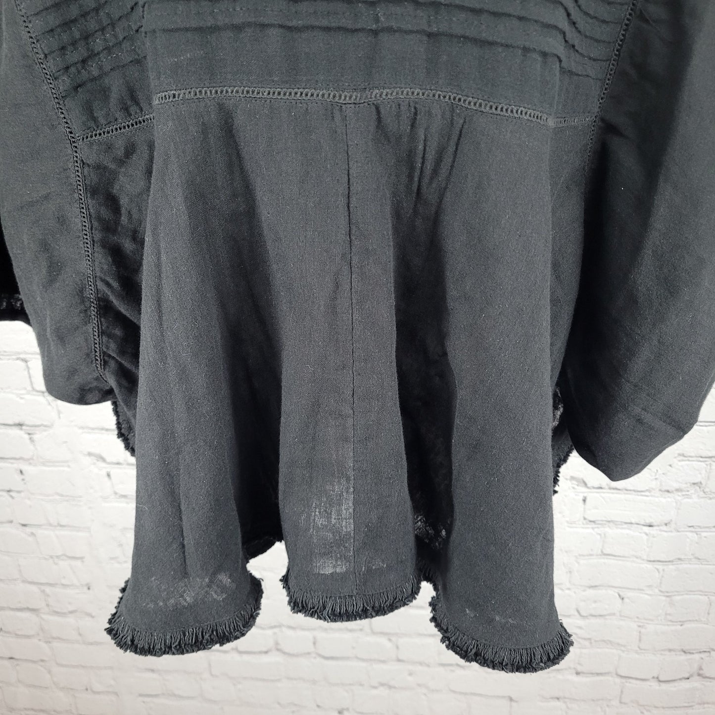 NWT World Market Black 100% Cotton Lightweight Boho Oversized Top Size XL