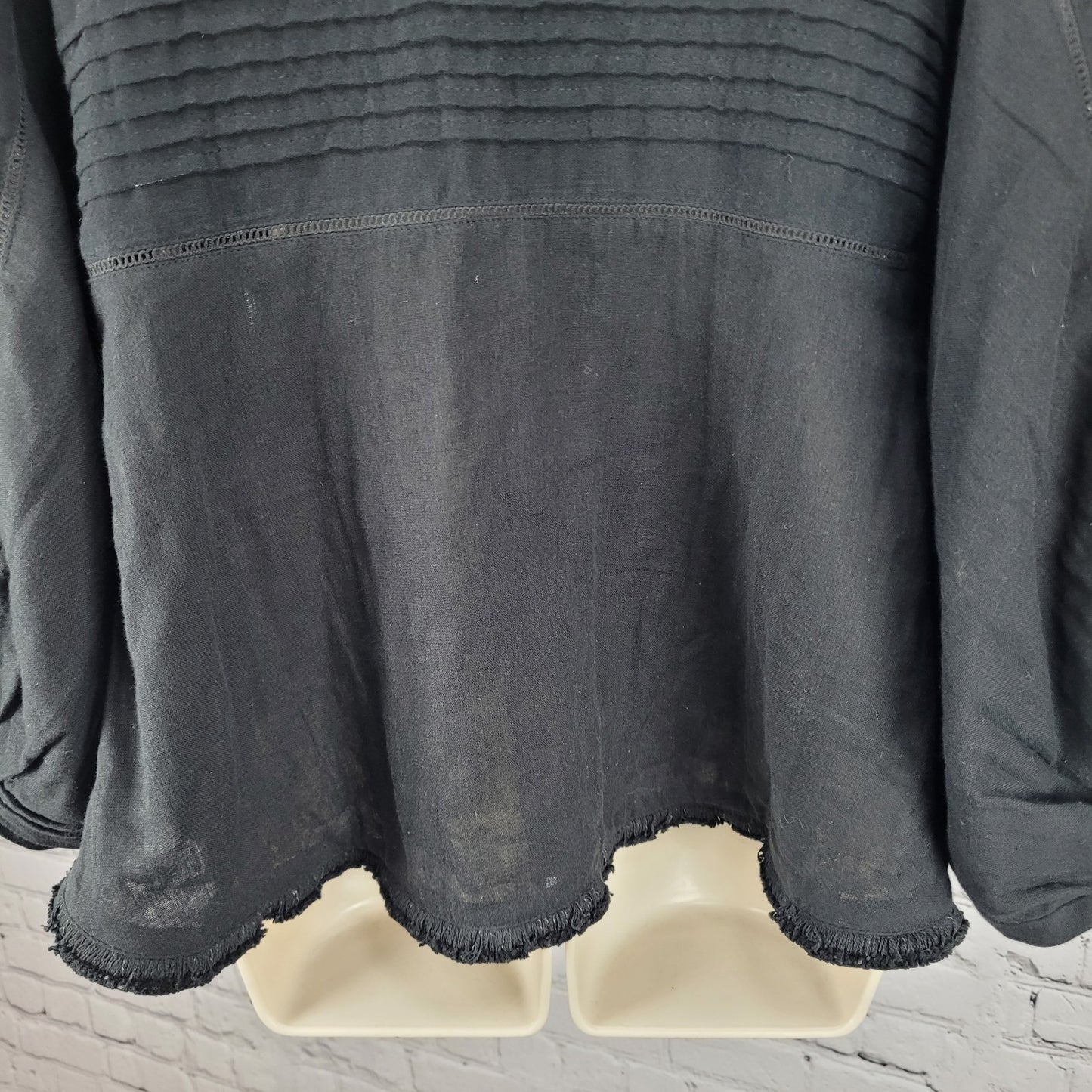 NWT World Market Black 100% Cotton Lightweight Boho Oversized Top Size XL