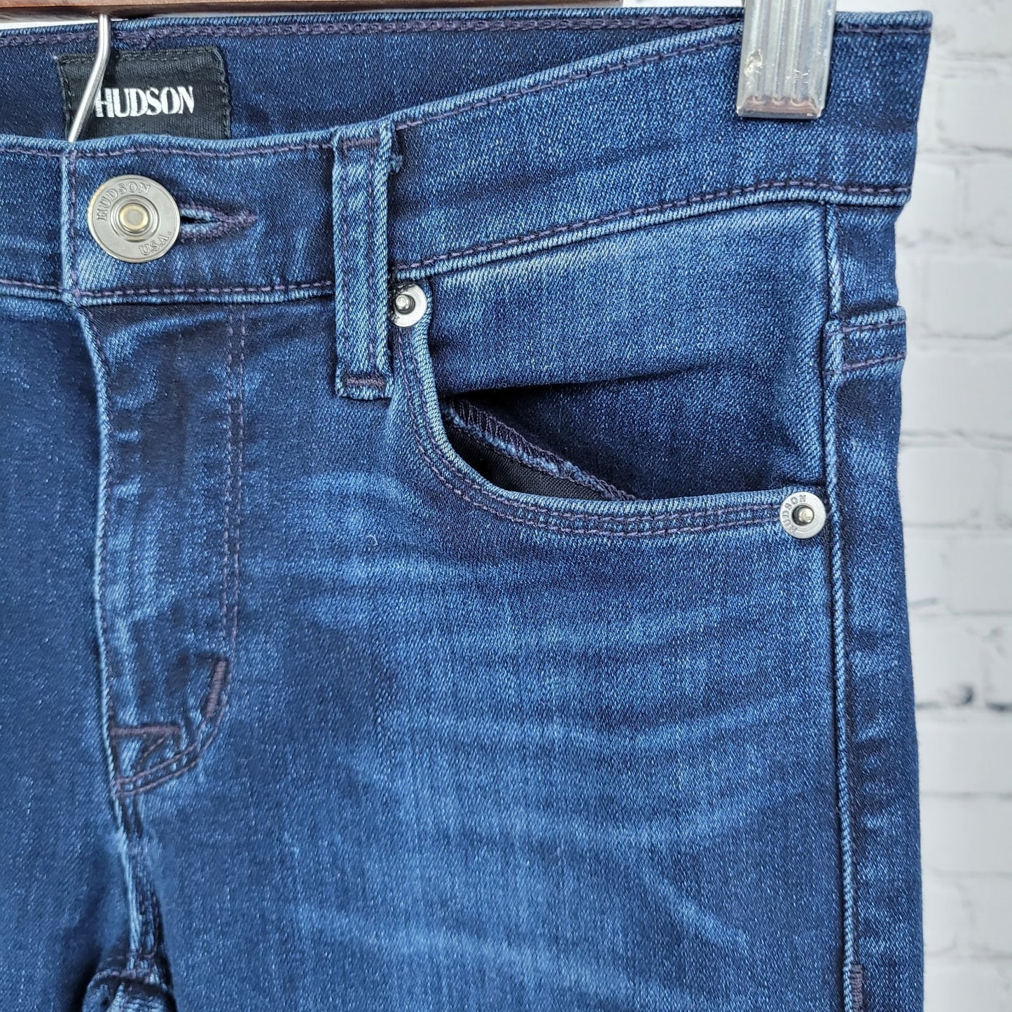 Hudson Blue Denim Nico Mid Rise Super Skinny Stretch Jeans Size 25 (25x26.5)
