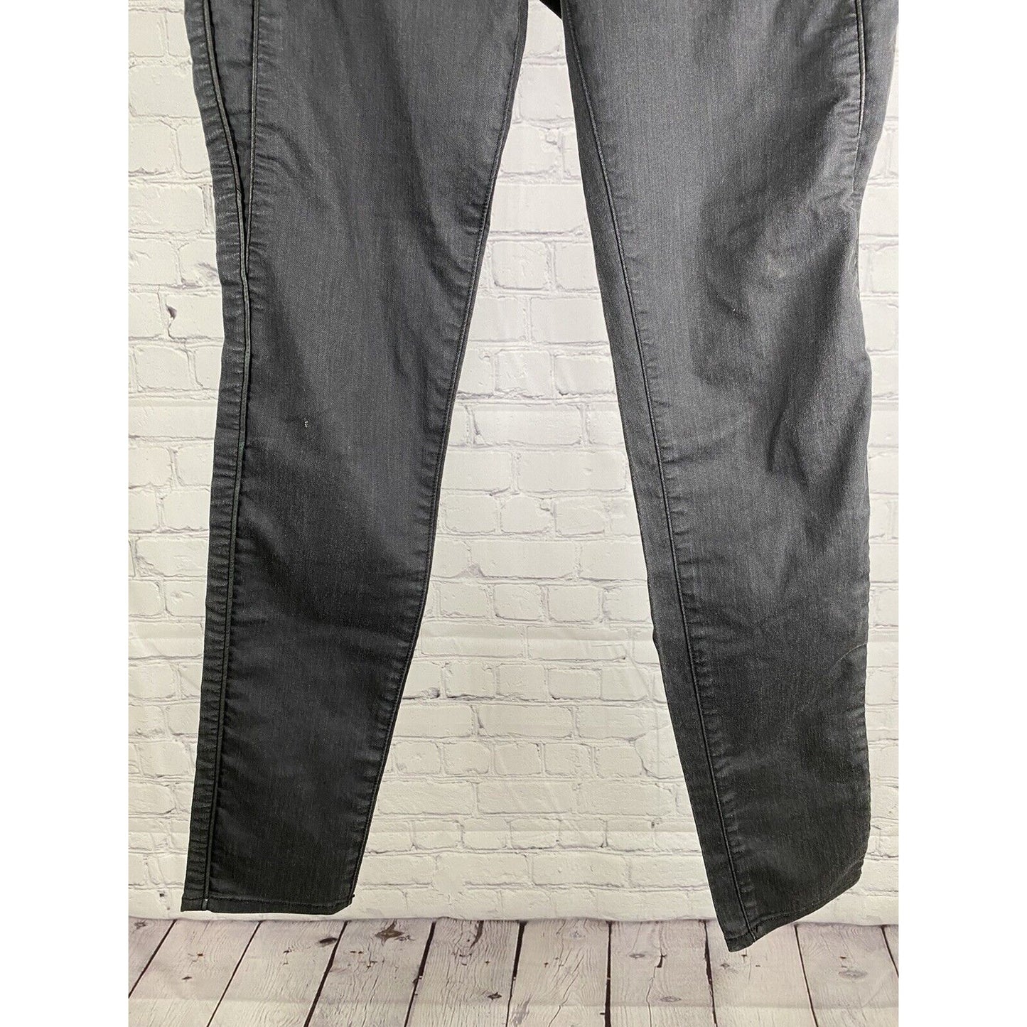 Rag & Bone Jeans Dark Gray Leather Accent Mid Rise Skinny Ankle Jeans (30 x 29)