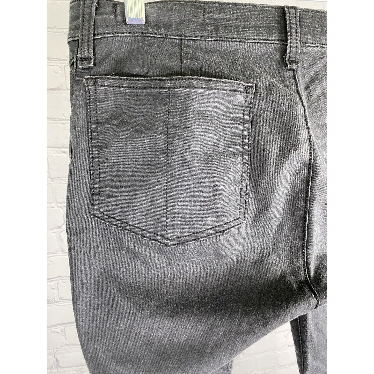 Rag & Bone Jeans Dark Gray Leather Accent Mid Rise Skinny Ankle Jeans (30 x 29)