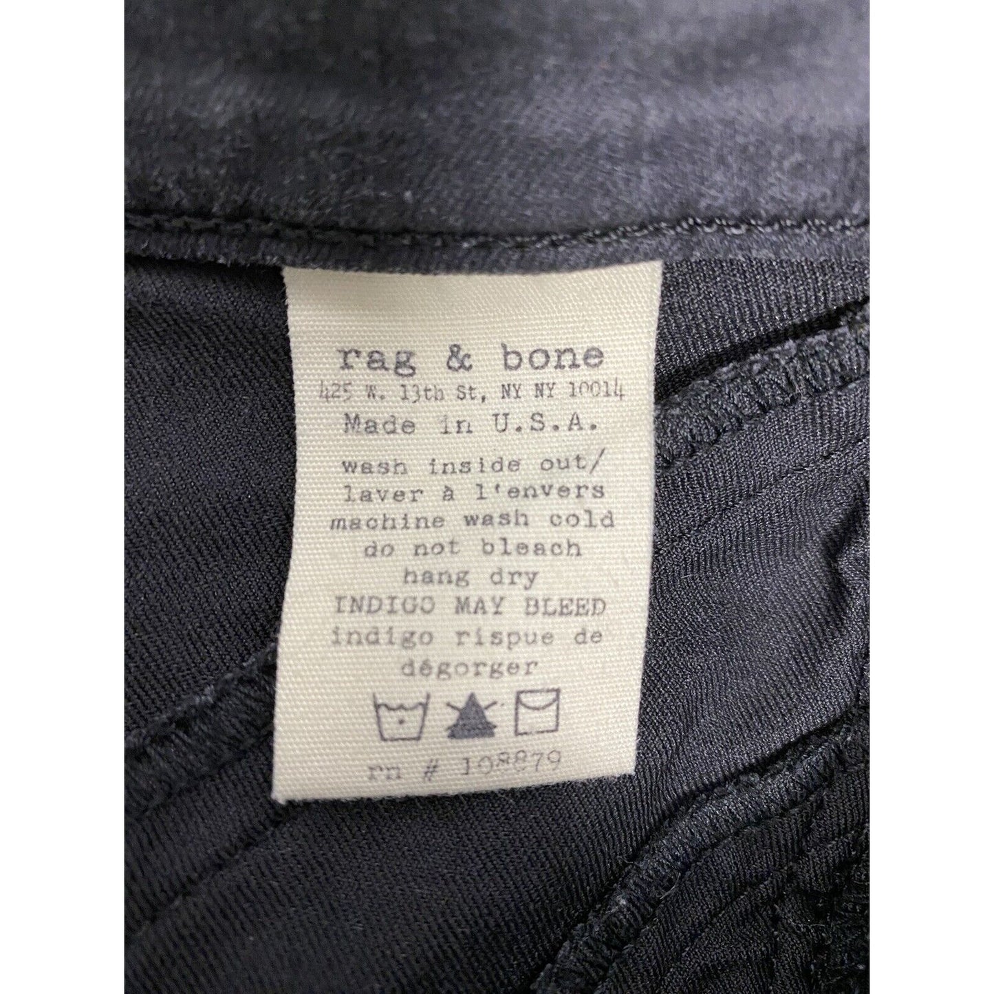 Rag & Bone Jeans Dark Gray Leather Accent Mid Rise Skinny Ankle Jeans (30 x 29)