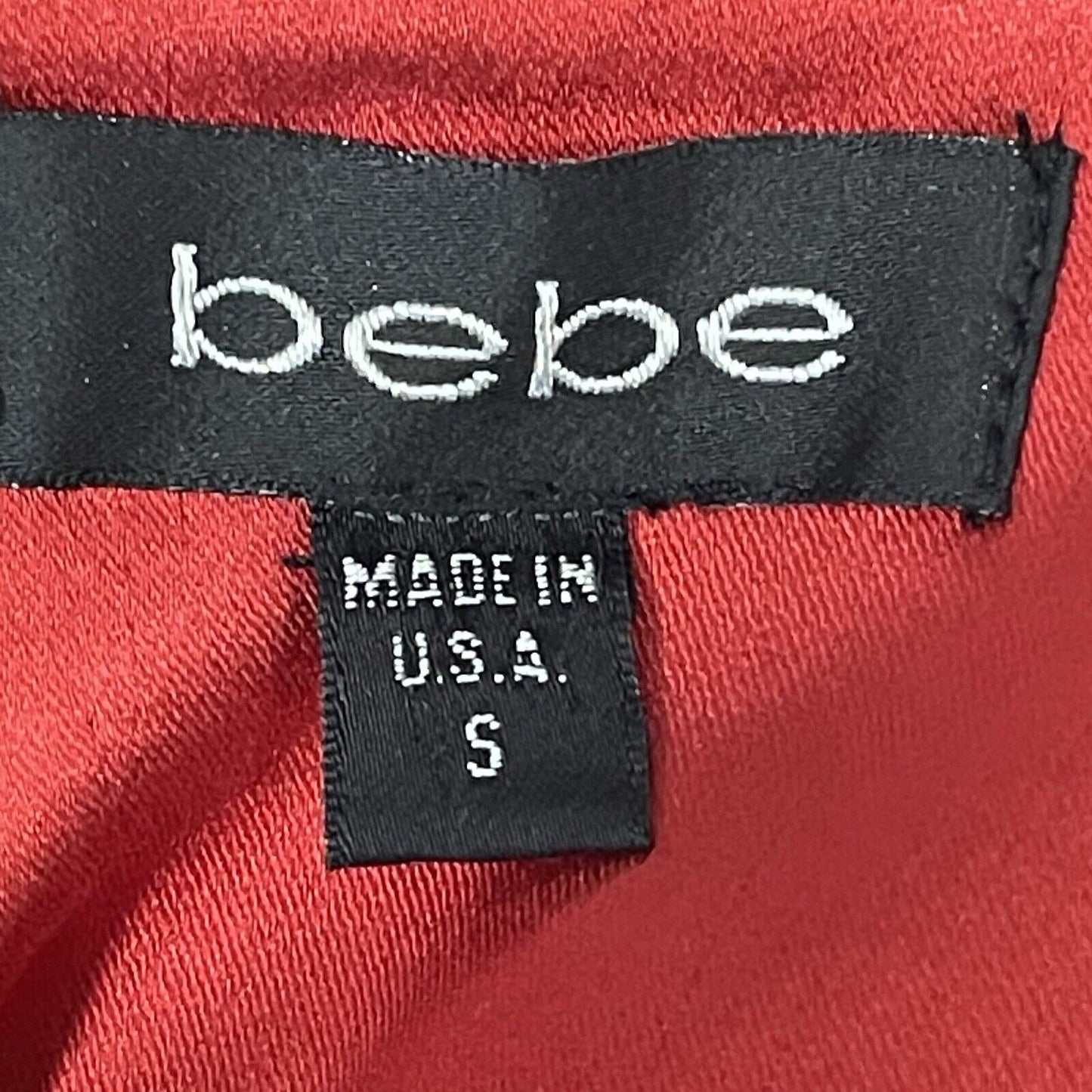Bebe Rio Red Satiny Halter Valentine’s Sexy Knee Length Dress USA Size Small S
