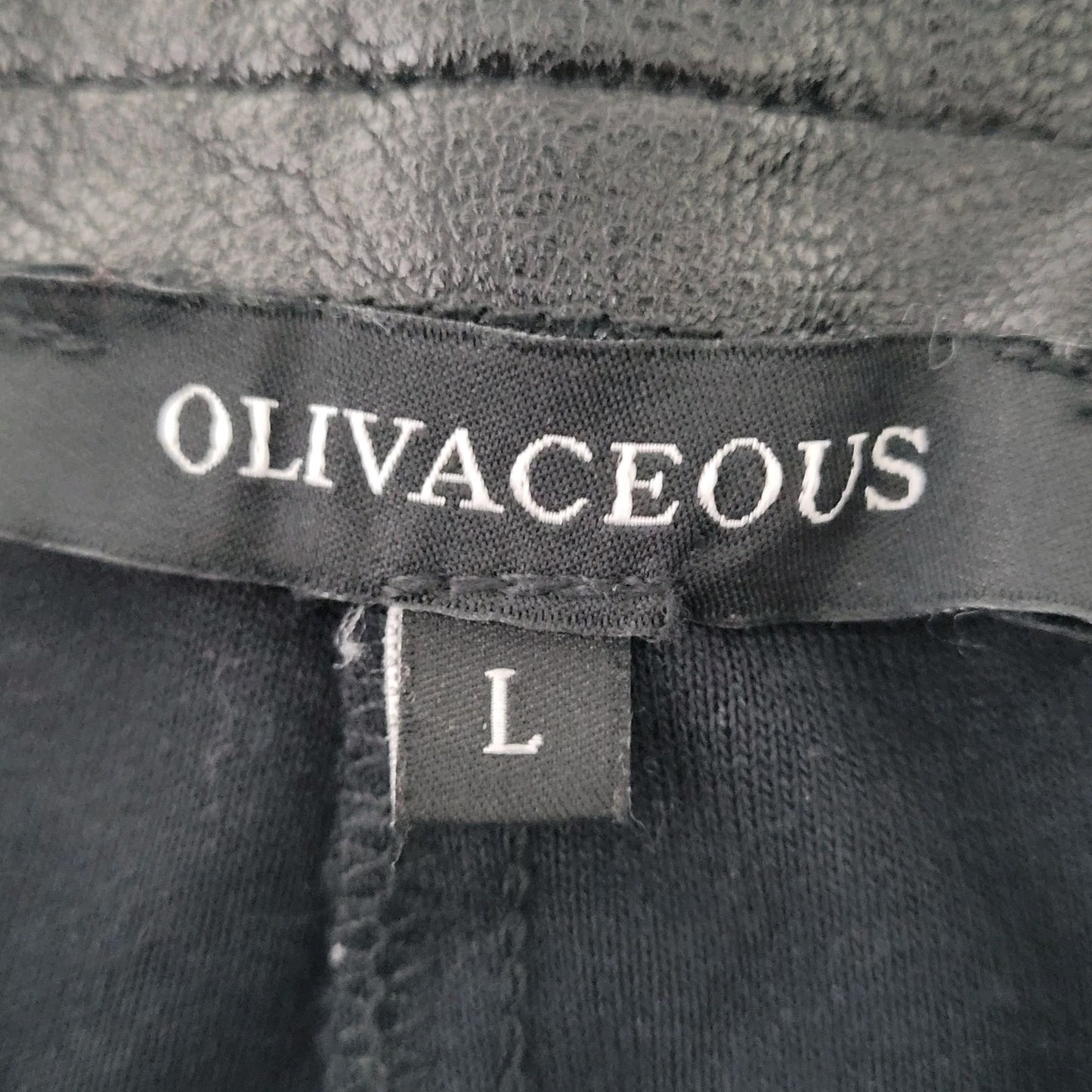 Olivaceous Black Faux Leather Stretch High Rise Pants Size Large L (31x32)