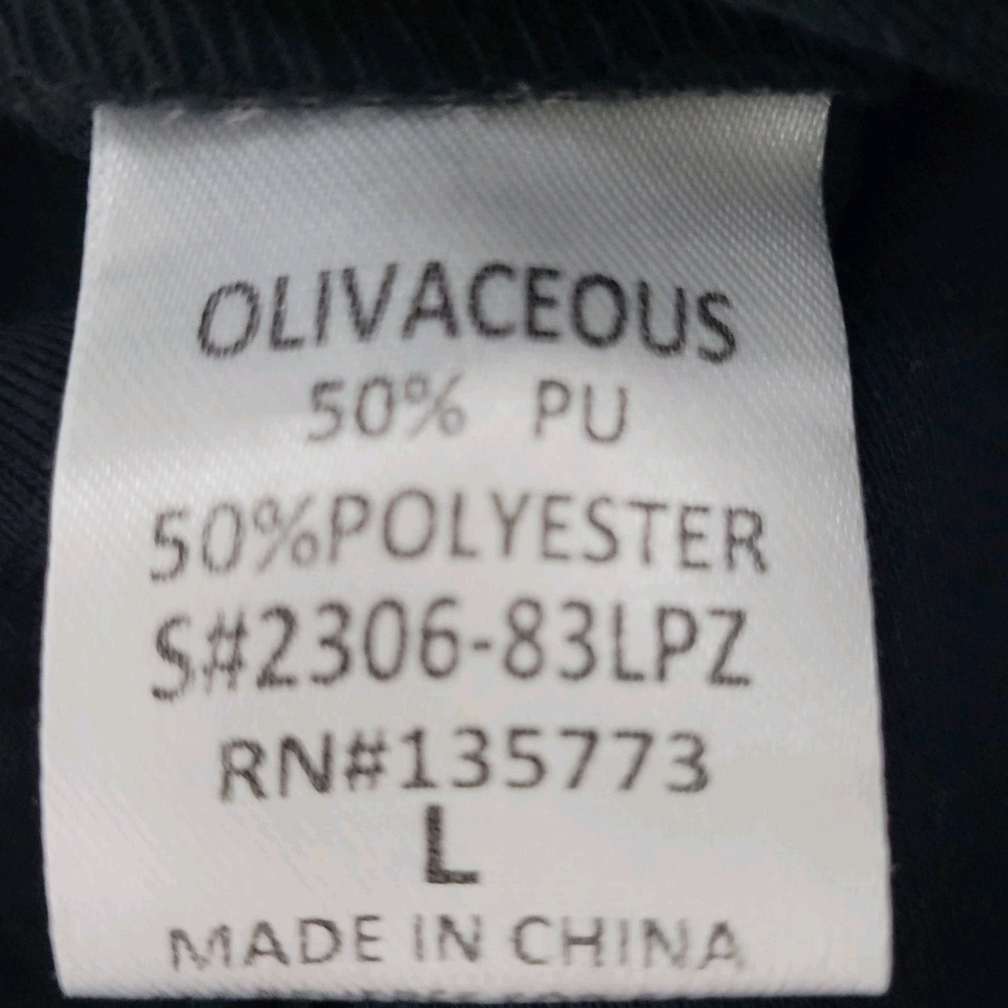 Olivaceous Black Faux Leather Stretch High Rise Pants Size Large L (31x32)
