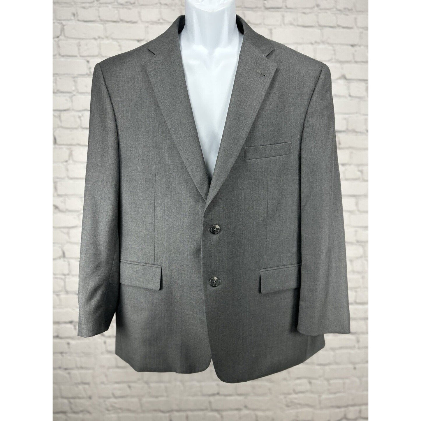 Jos A Bank Signature Collection Gray 2 Button Wool Silk Blend Blazer Size 42S